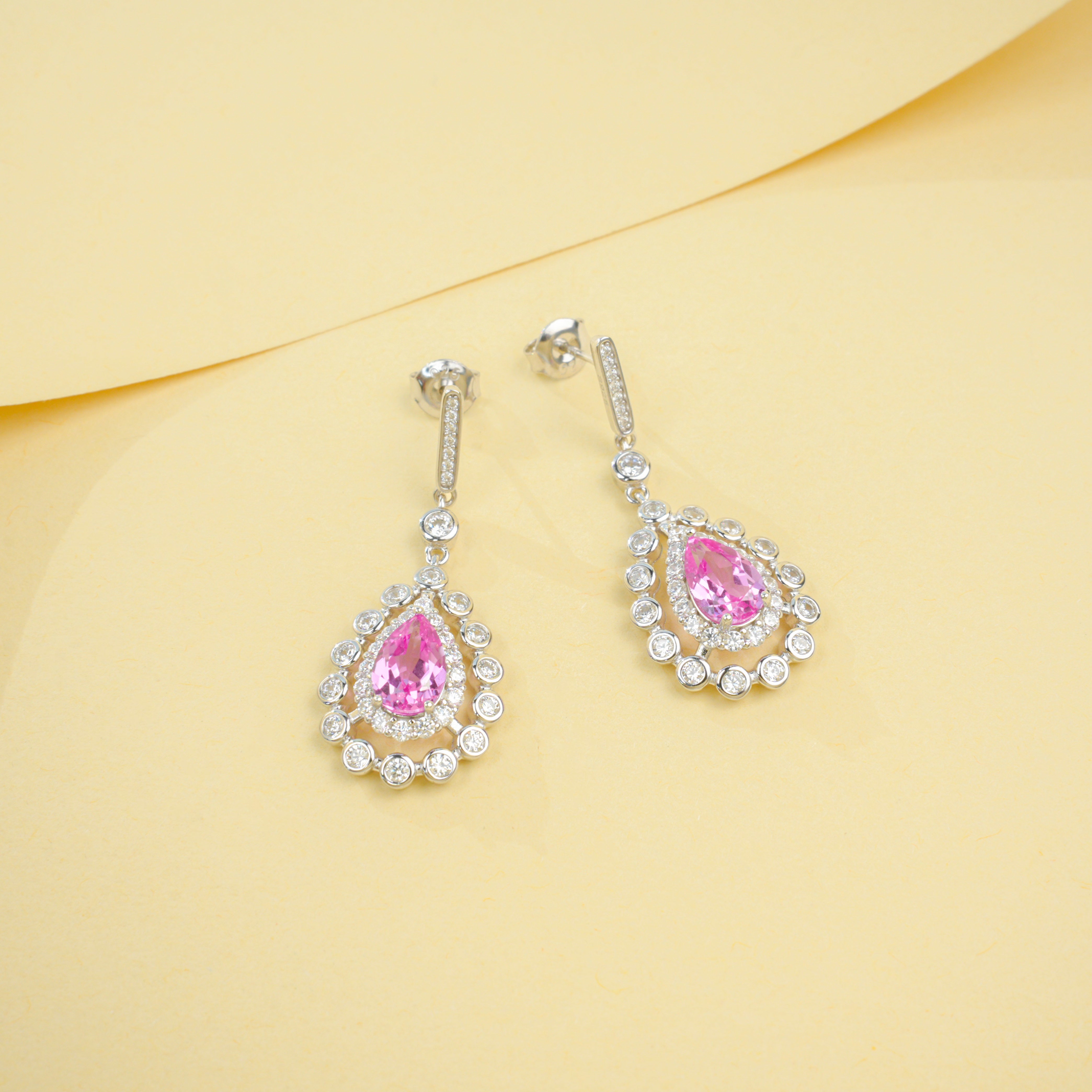 Cultivating Padparadscha - Exquisite Teardrop Earrings