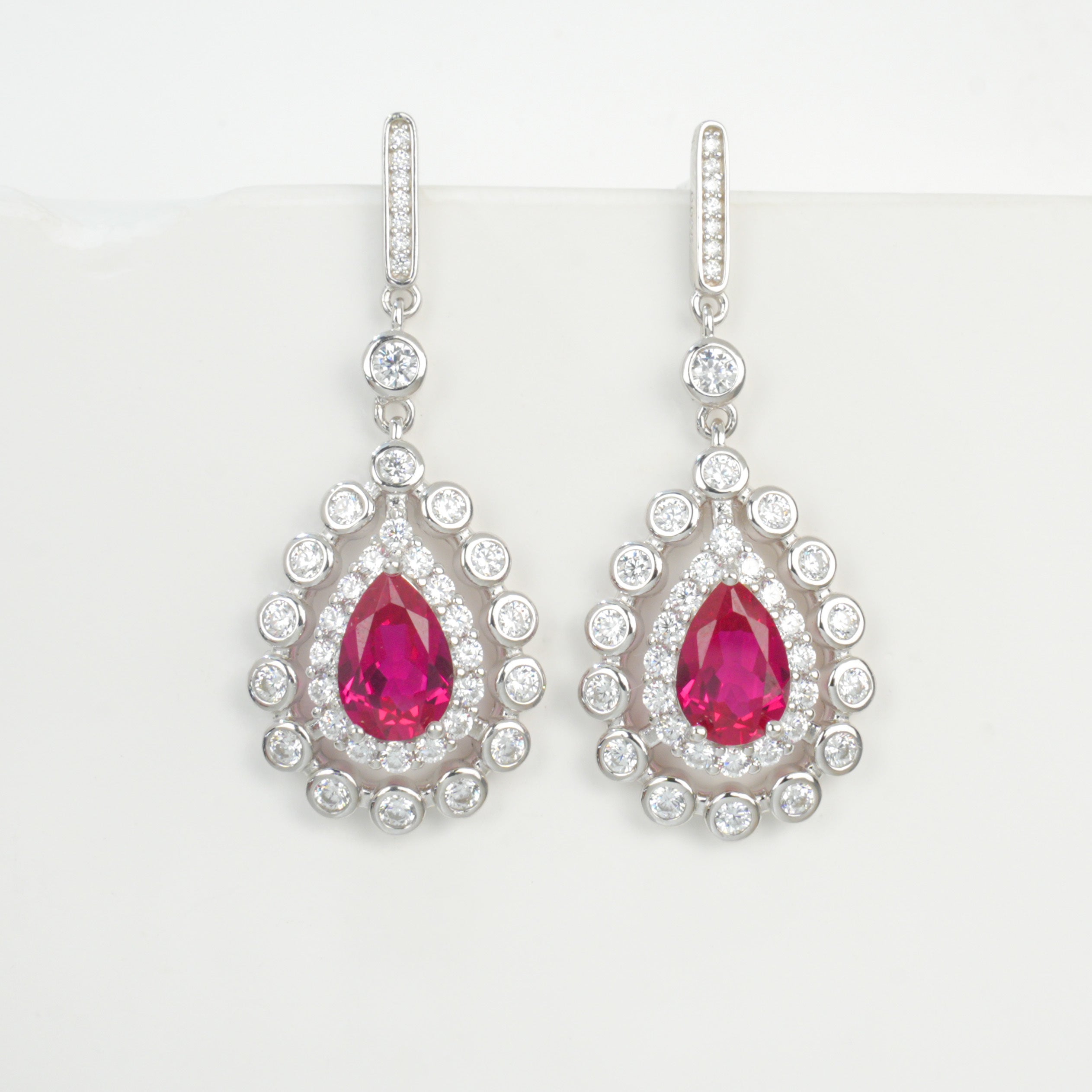 Cultivating Padparadscha - Exquisite Teardrop Earrings