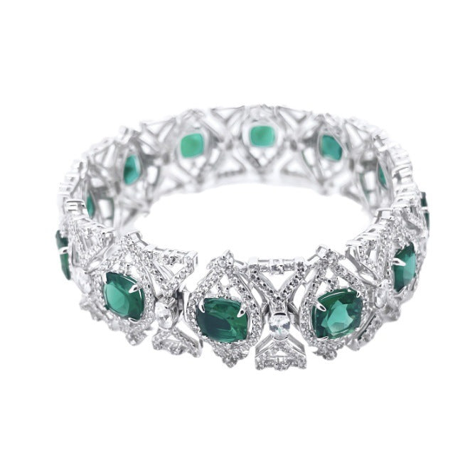 Emerald Filigree Crystal Bracelet