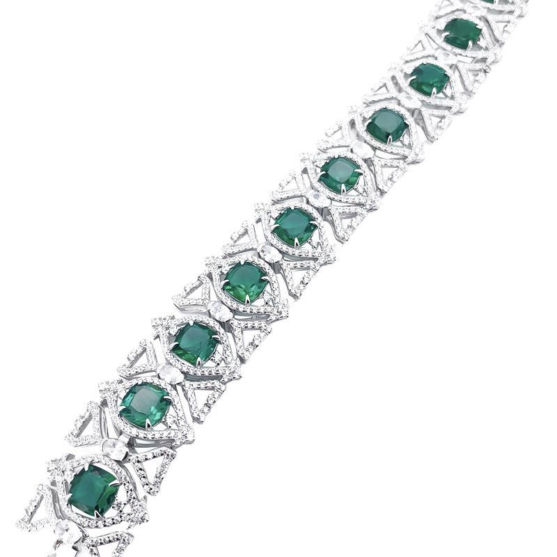 Emerald Filigree Crystal Bracelet