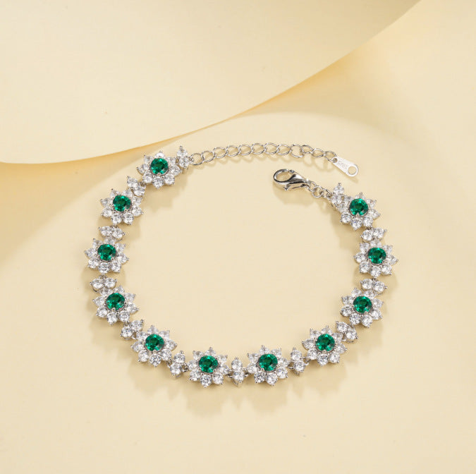 Floral Emerald Tennis Bracelet