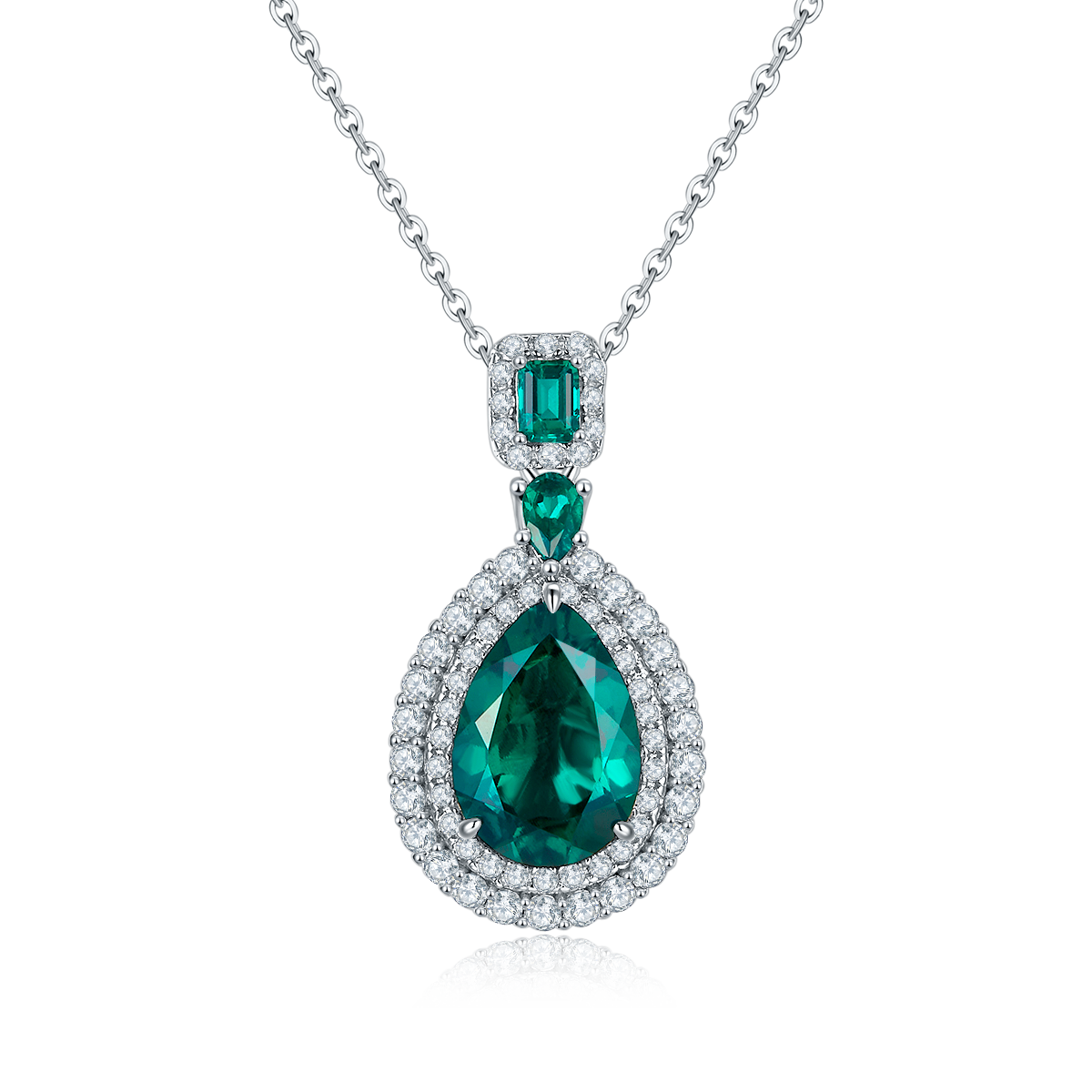 Teardrop Emerald Statement Necklace
