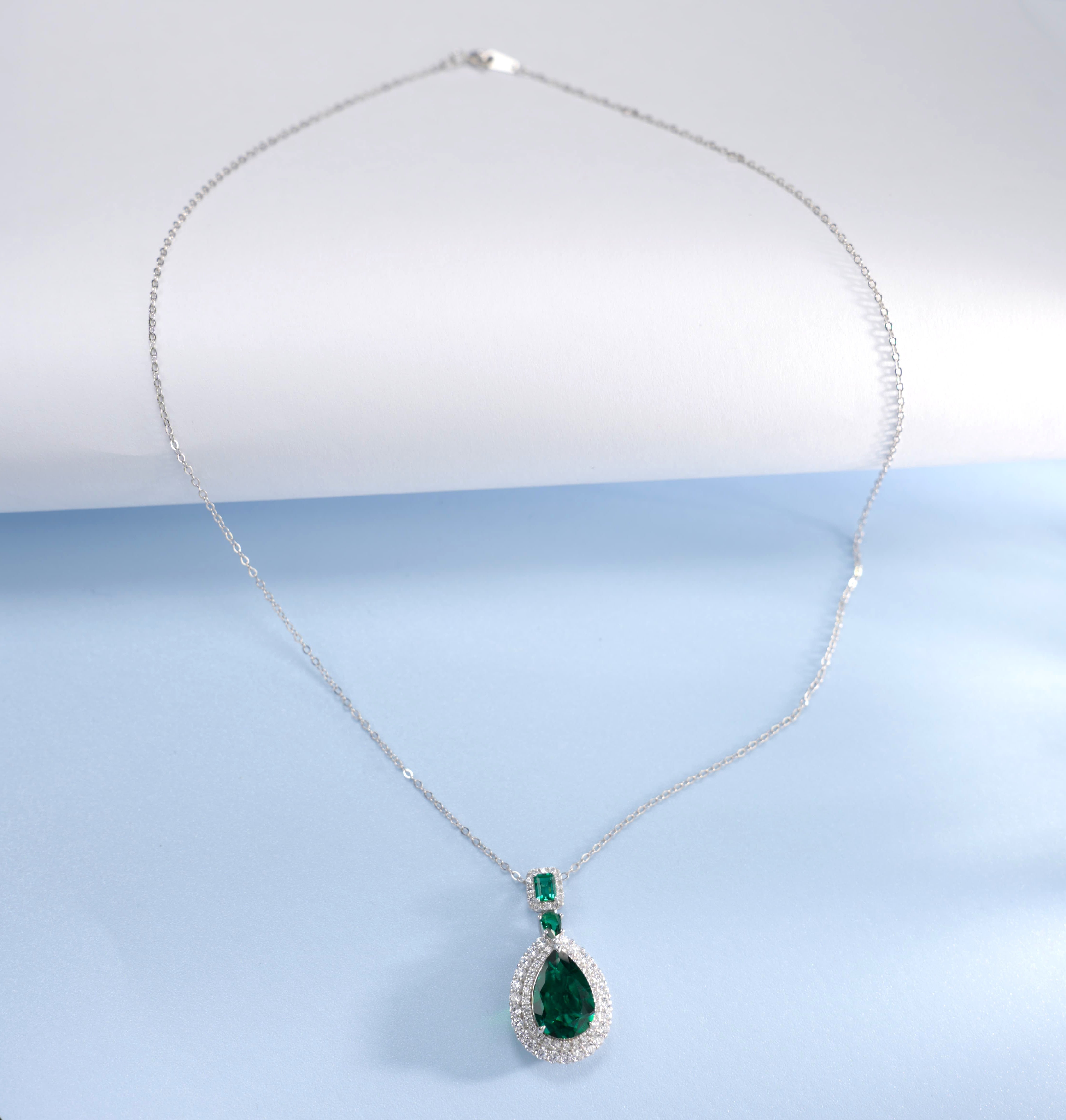 Teardrop Emerald Statement Necklace
