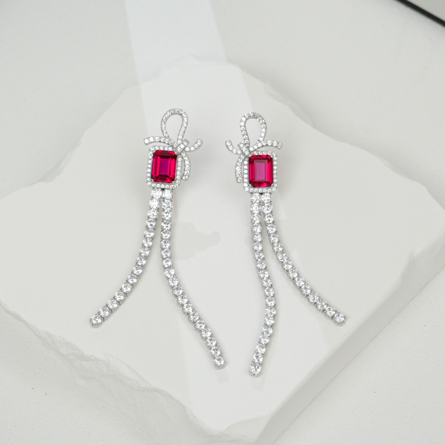 Ruby Tassel Earrings