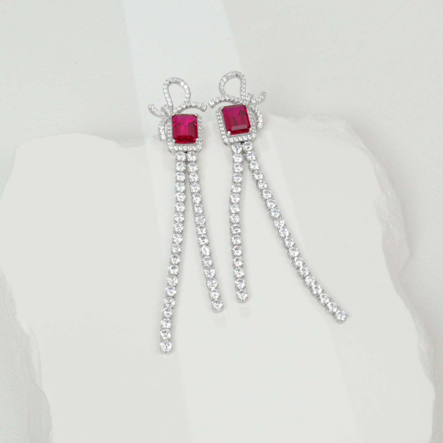 Ruby Tassel Earrings
