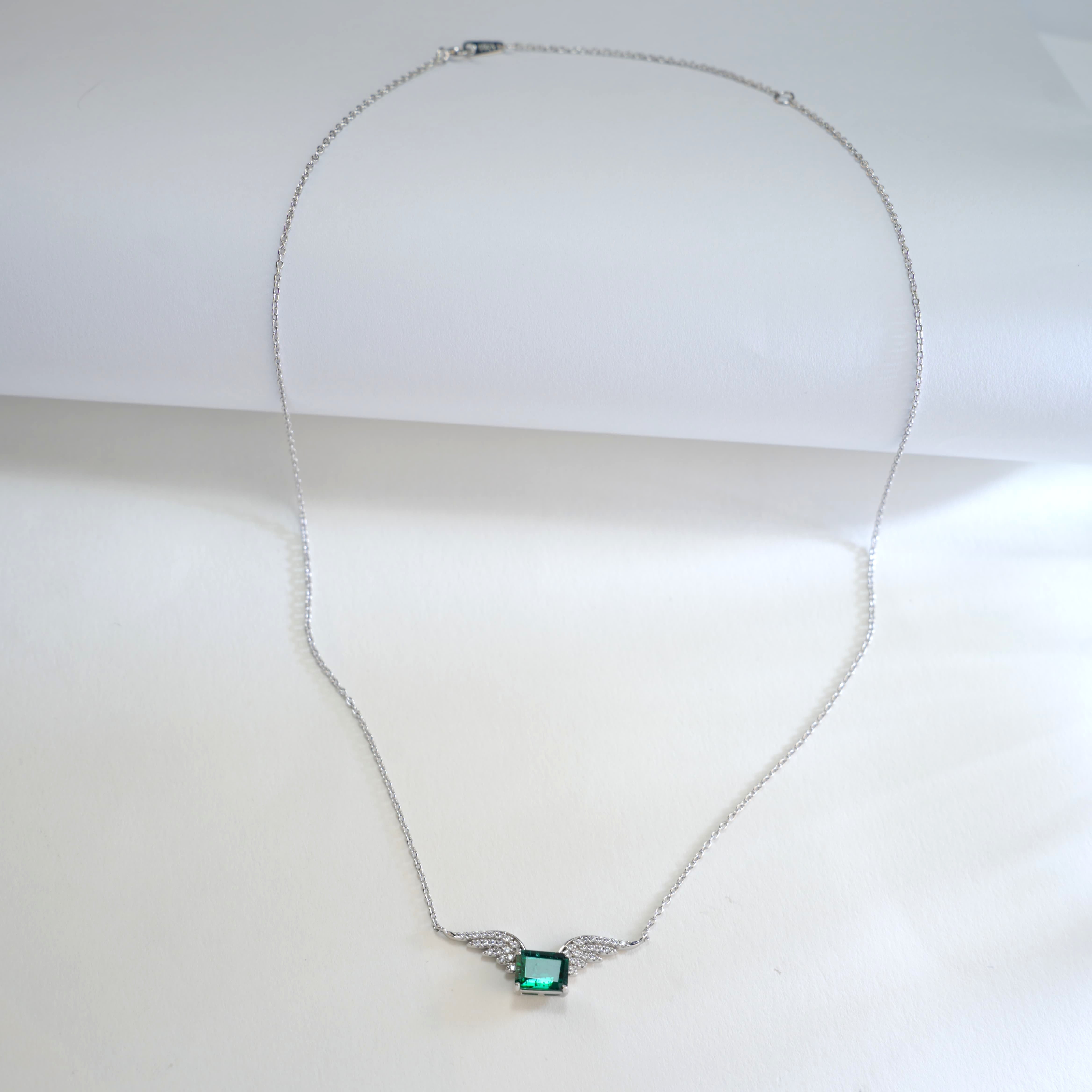 Winged Emerald Statement Necklace