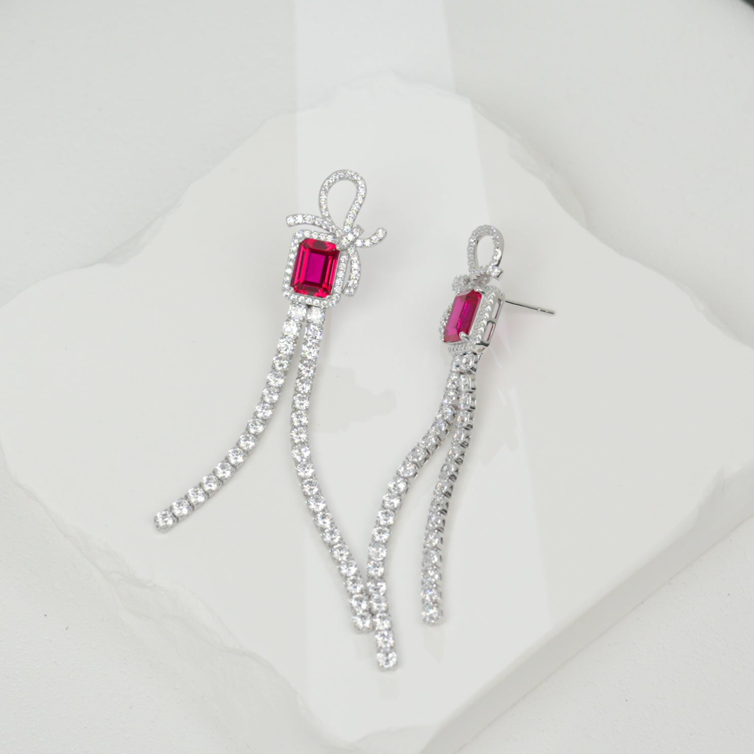 Ruby Tassel Earrings
