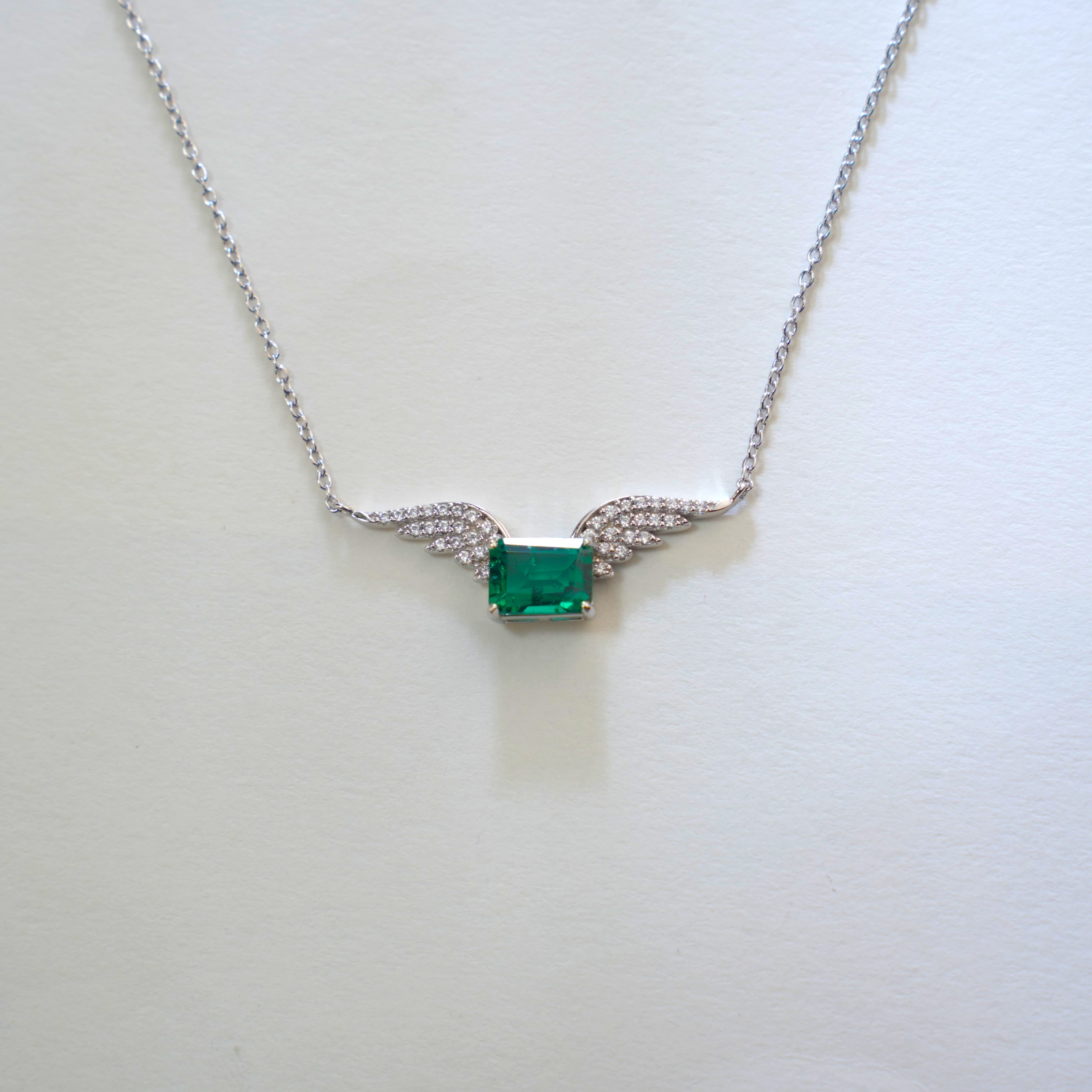 Winged Emerald Statement Necklace