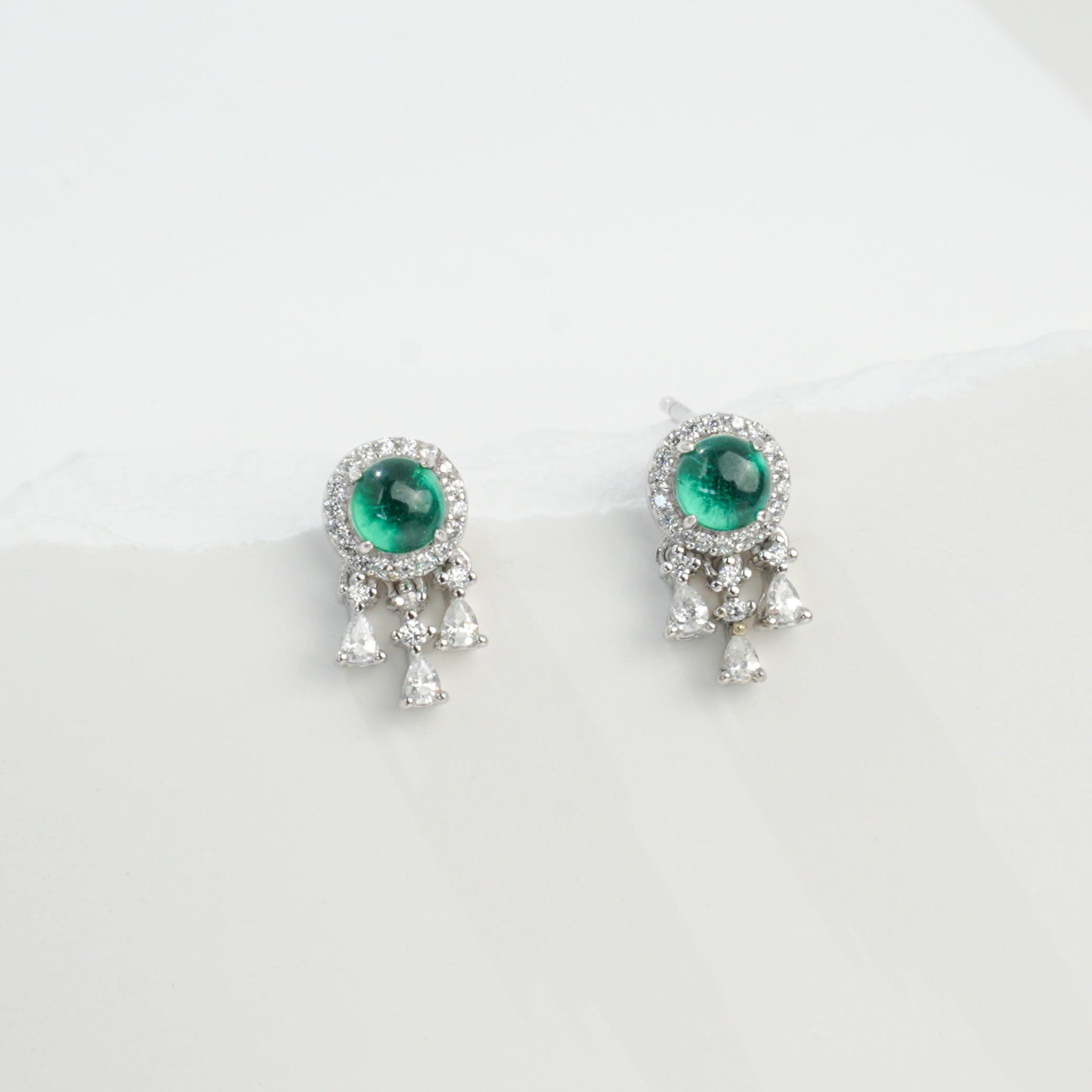 Vintage Style Emerald Earrings
