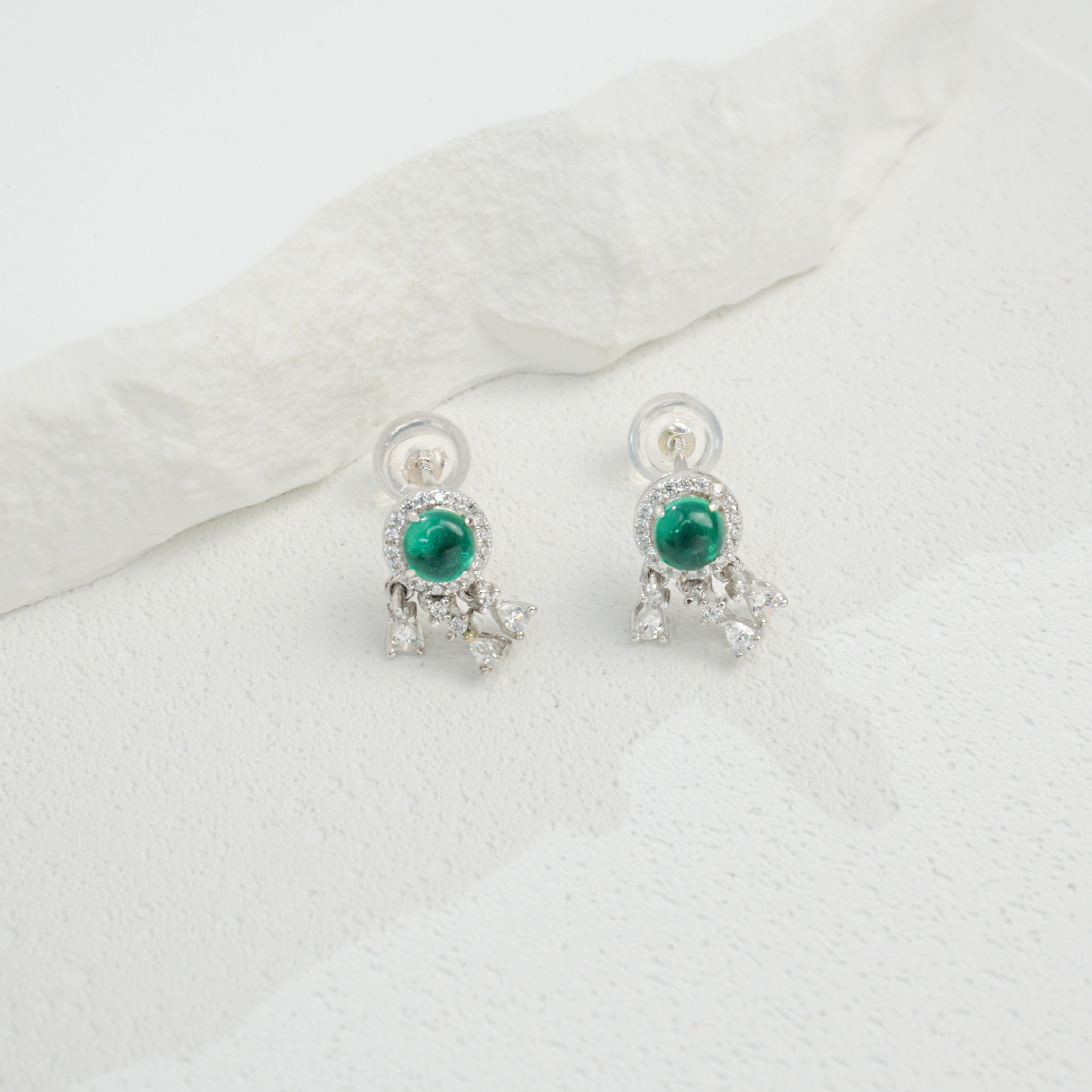 Vintage Style Emerald Earrings