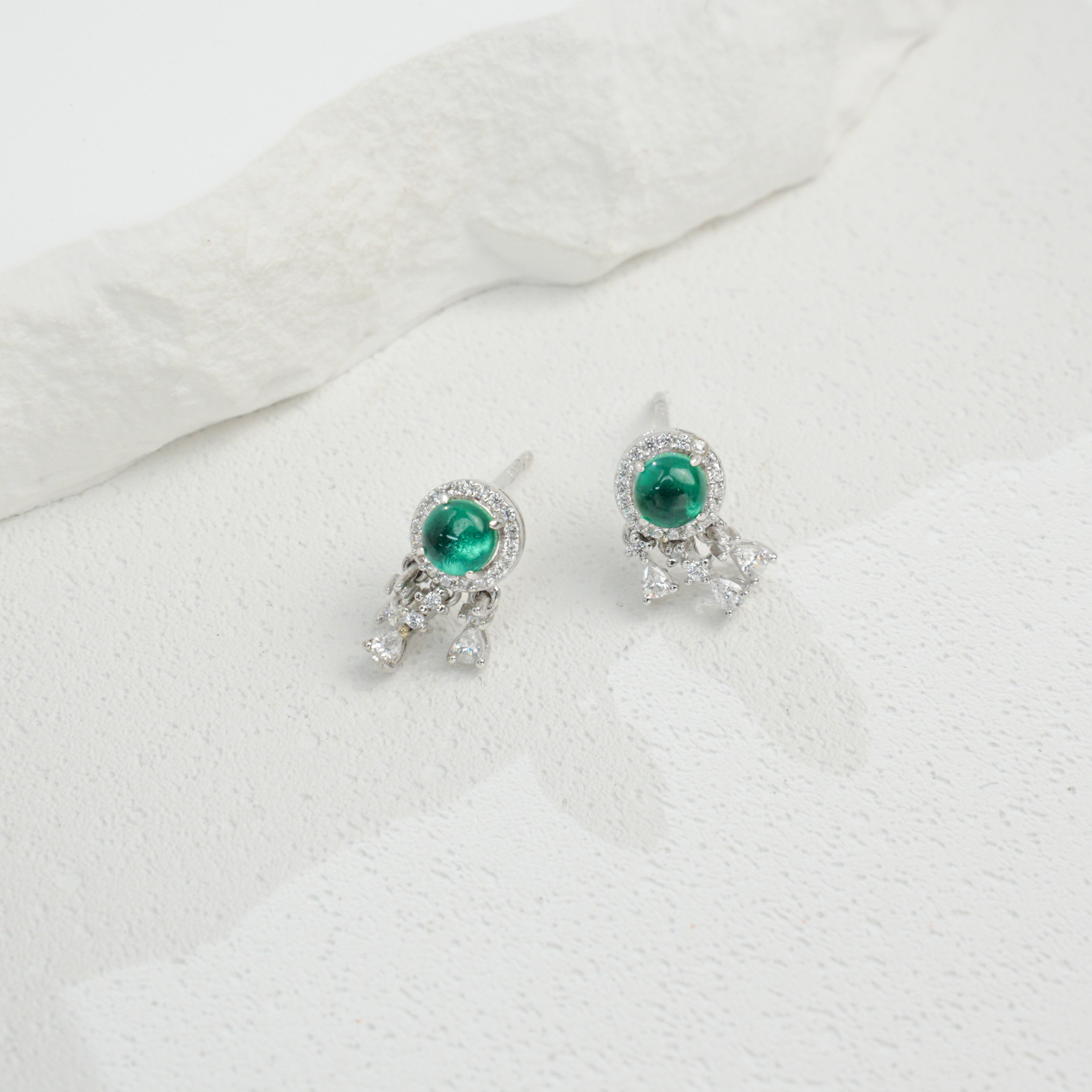 Vintage Style Emerald Earrings