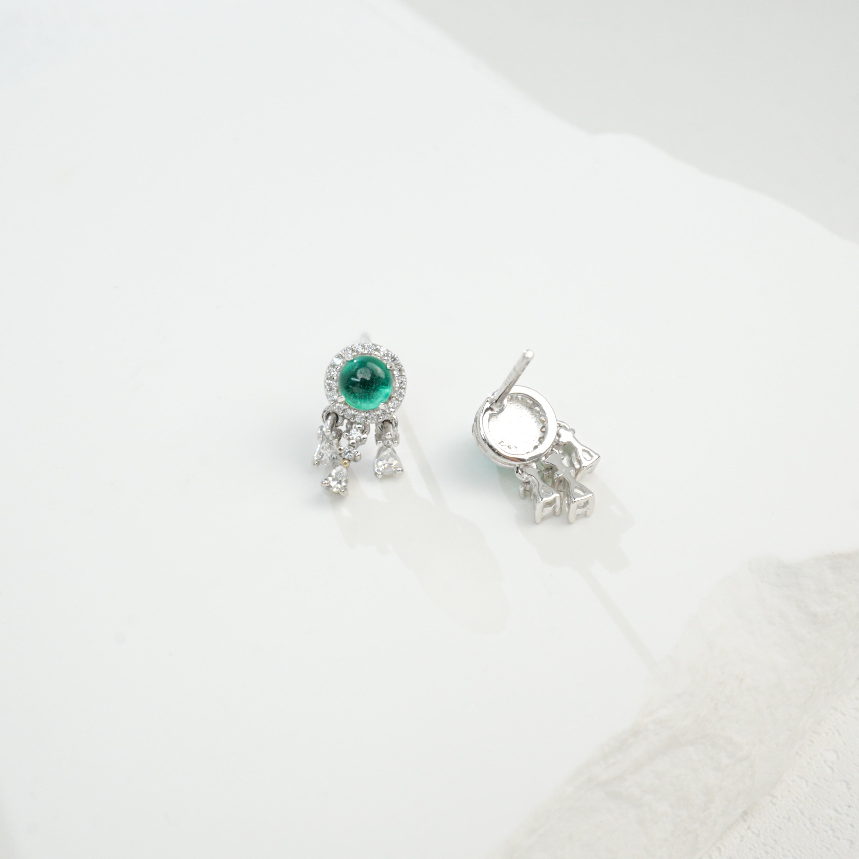 Vintage Style Emerald Earrings