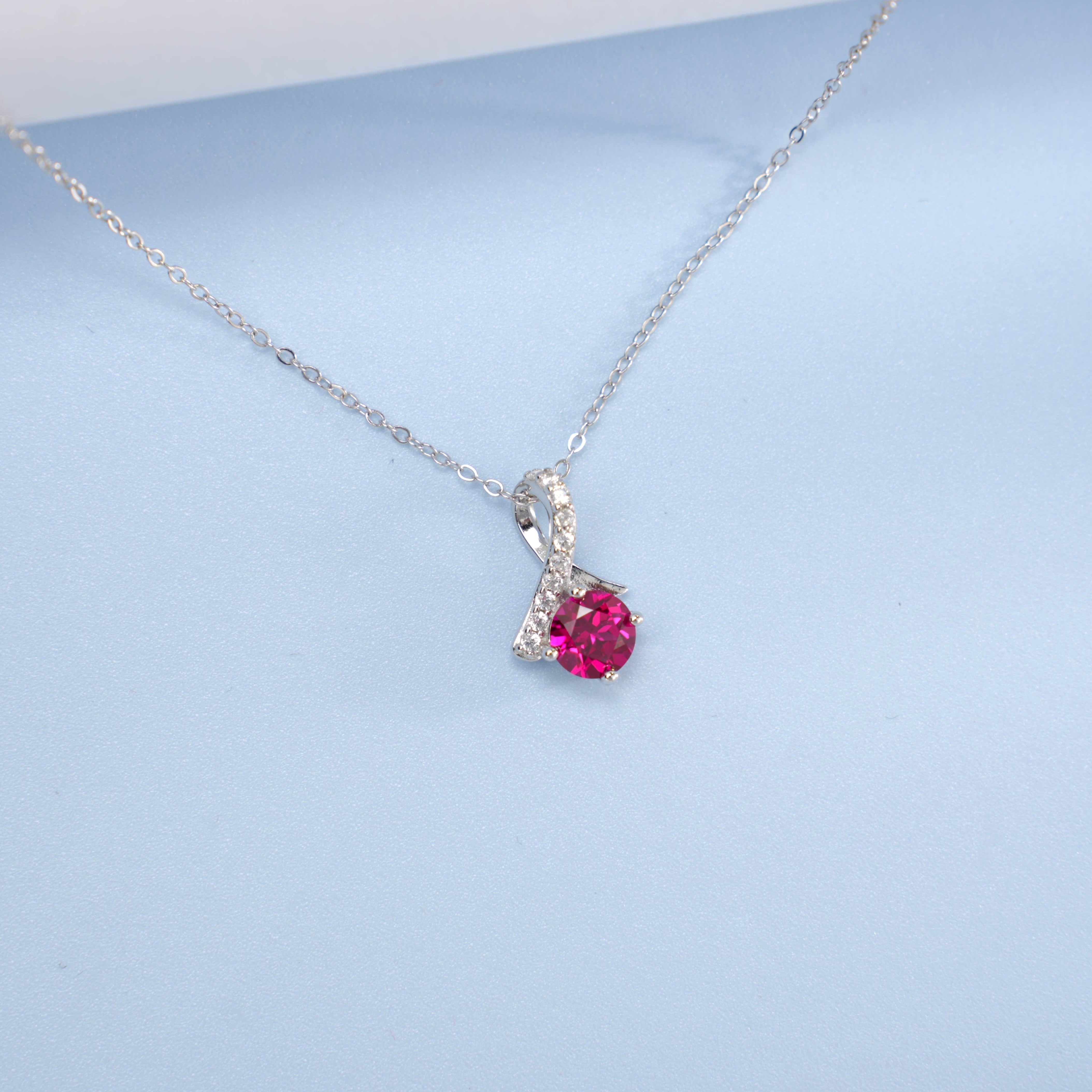 Elegant Ruby Solitaire Necklace