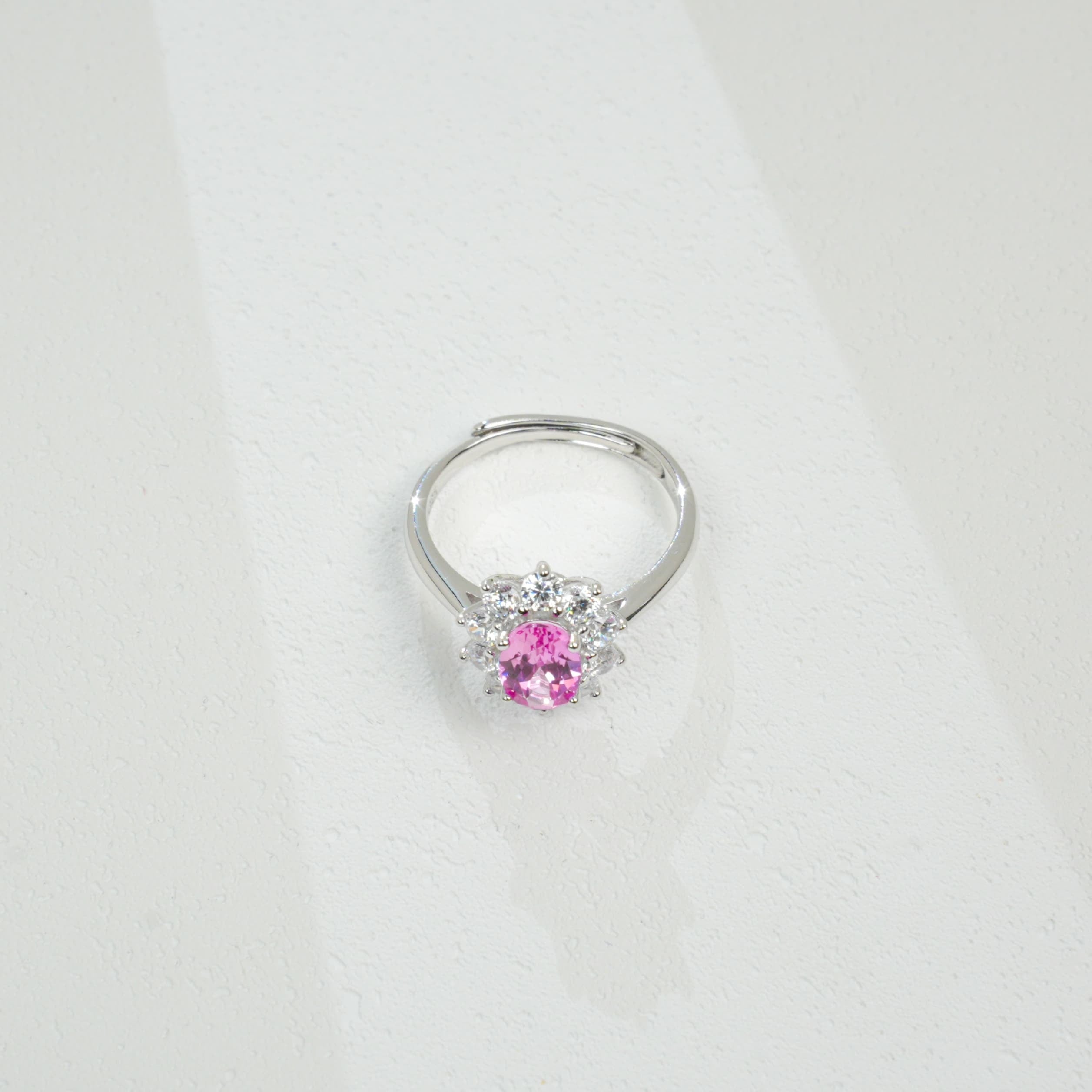 Oval padparadscha ring