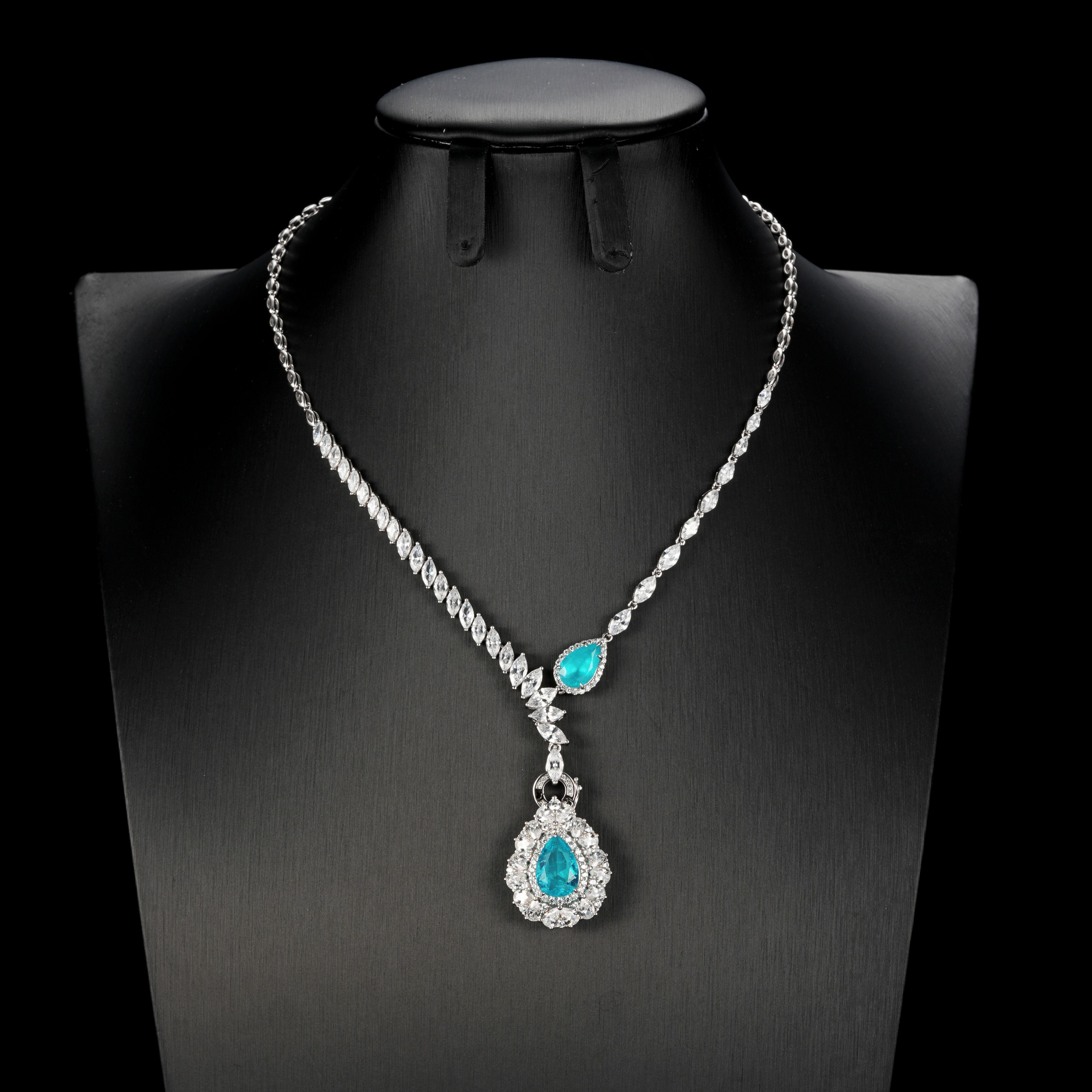 Teardrop Paraiba Necklace