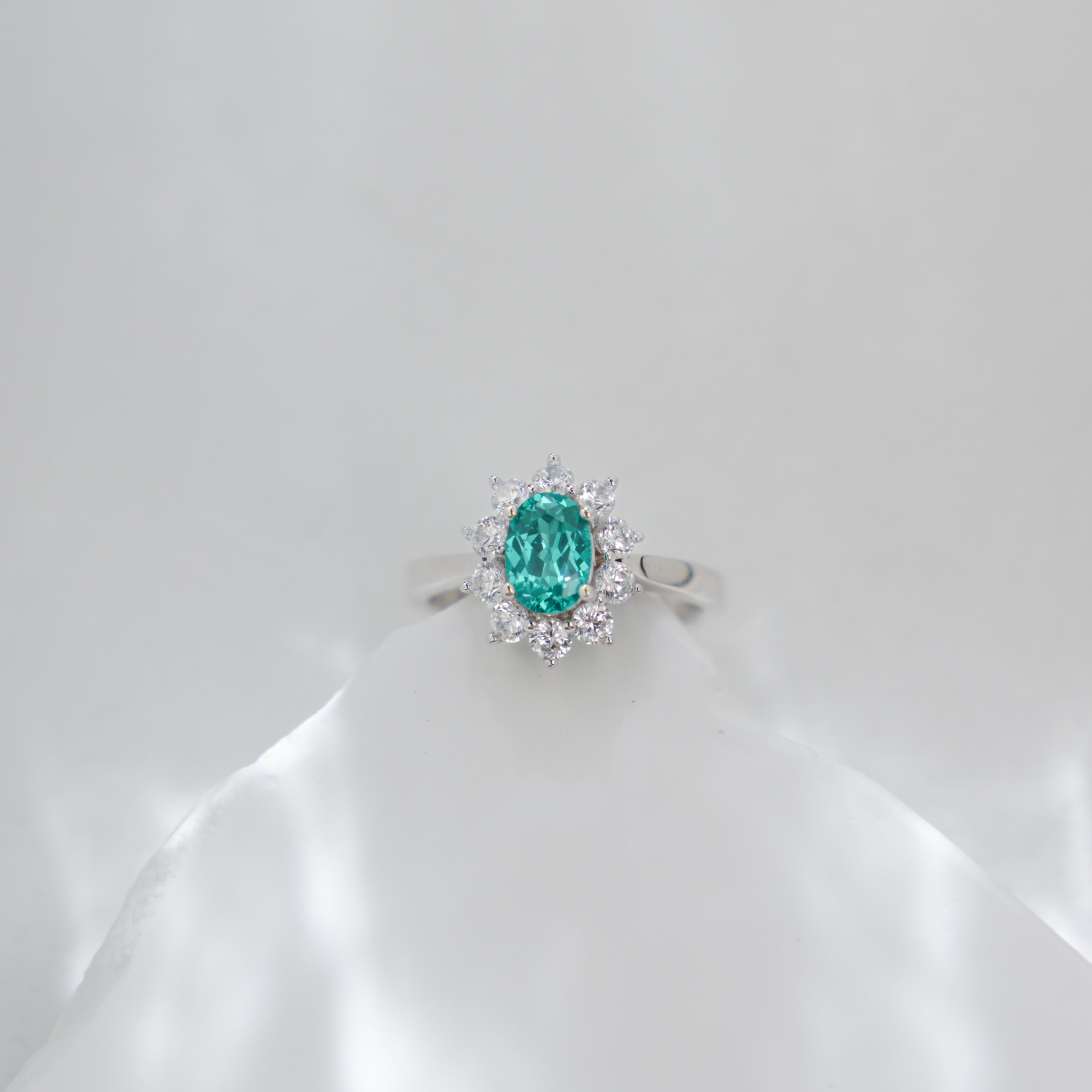 Paraiba Halo Ring