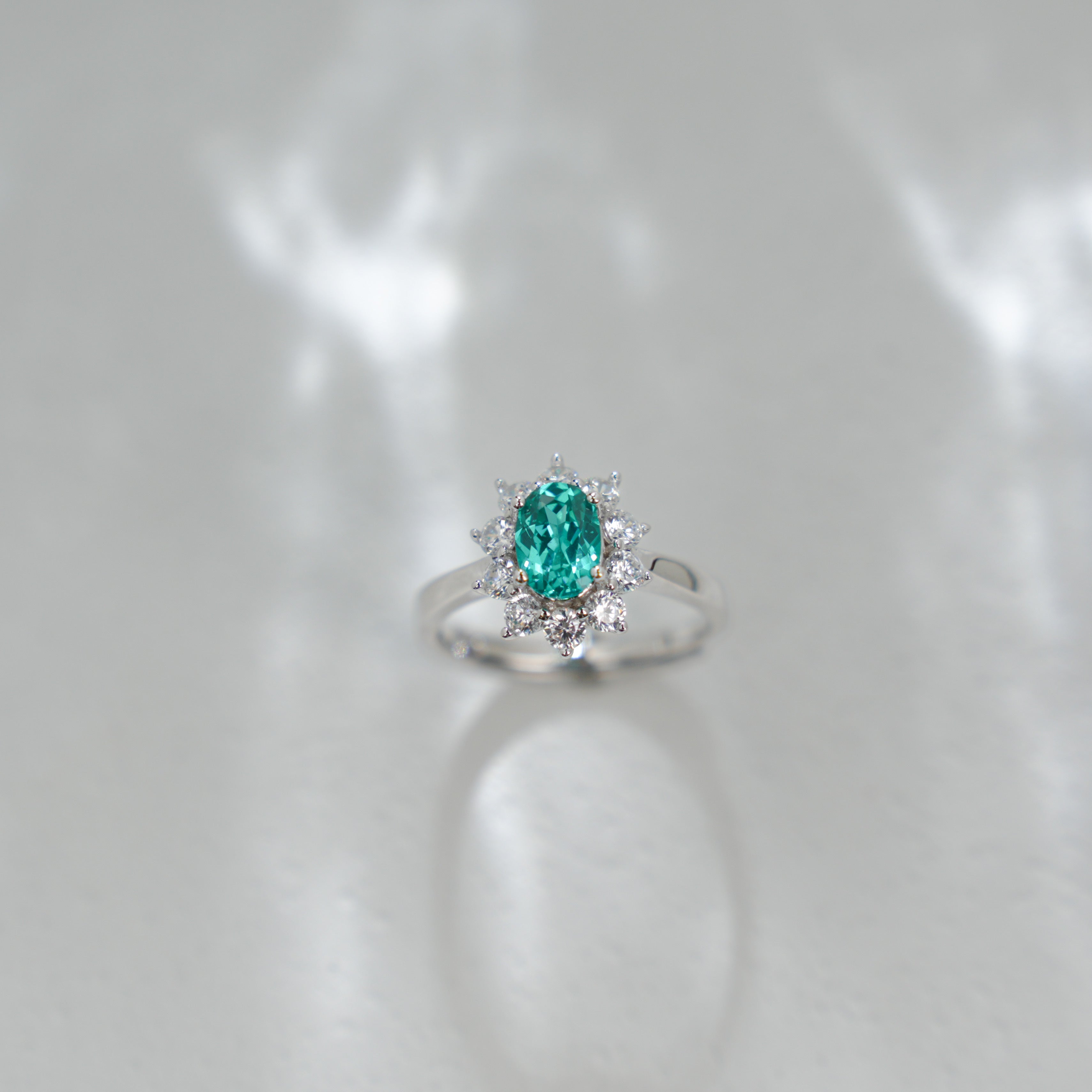 Paraiba Halo Ring
