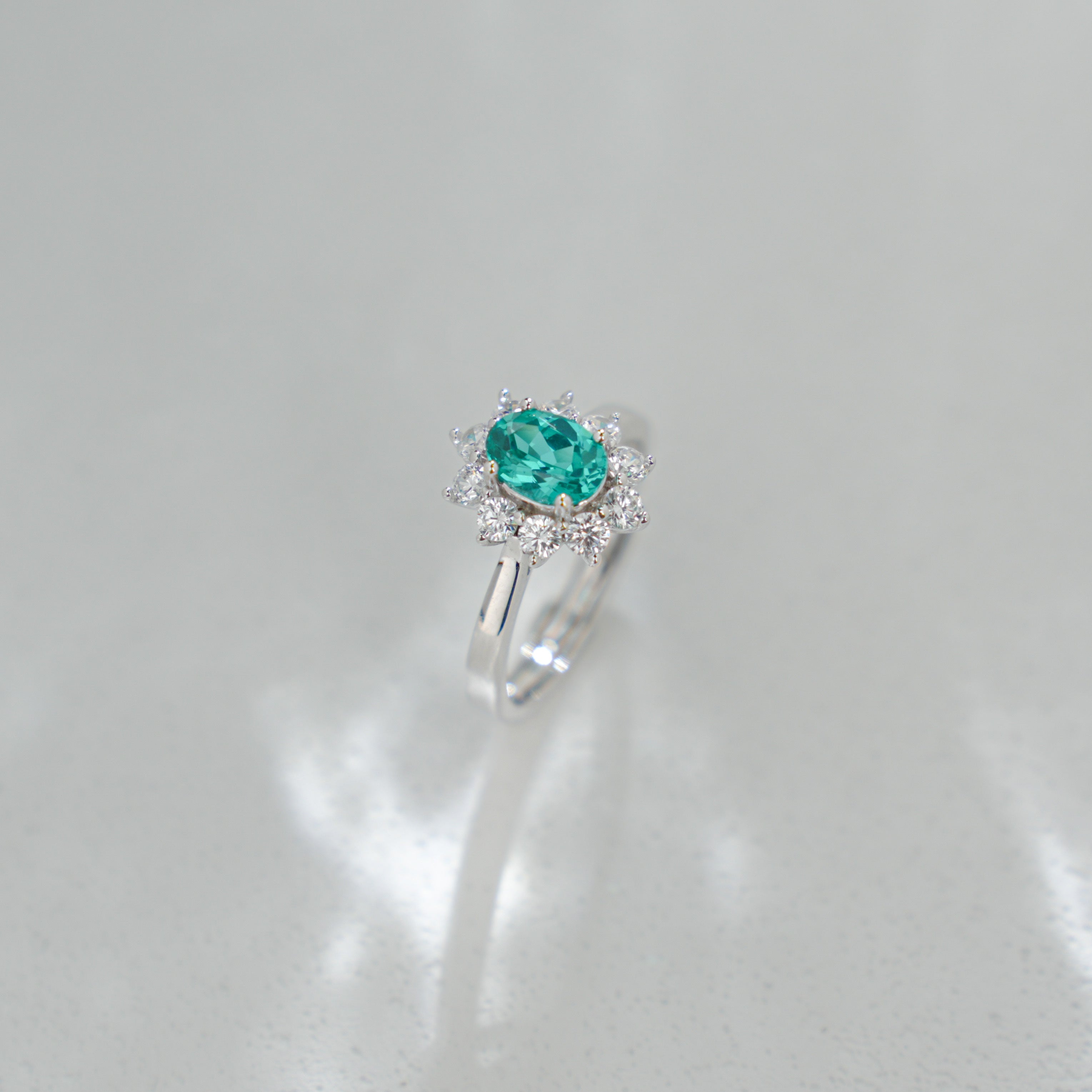 Paraiba Halo Ring
