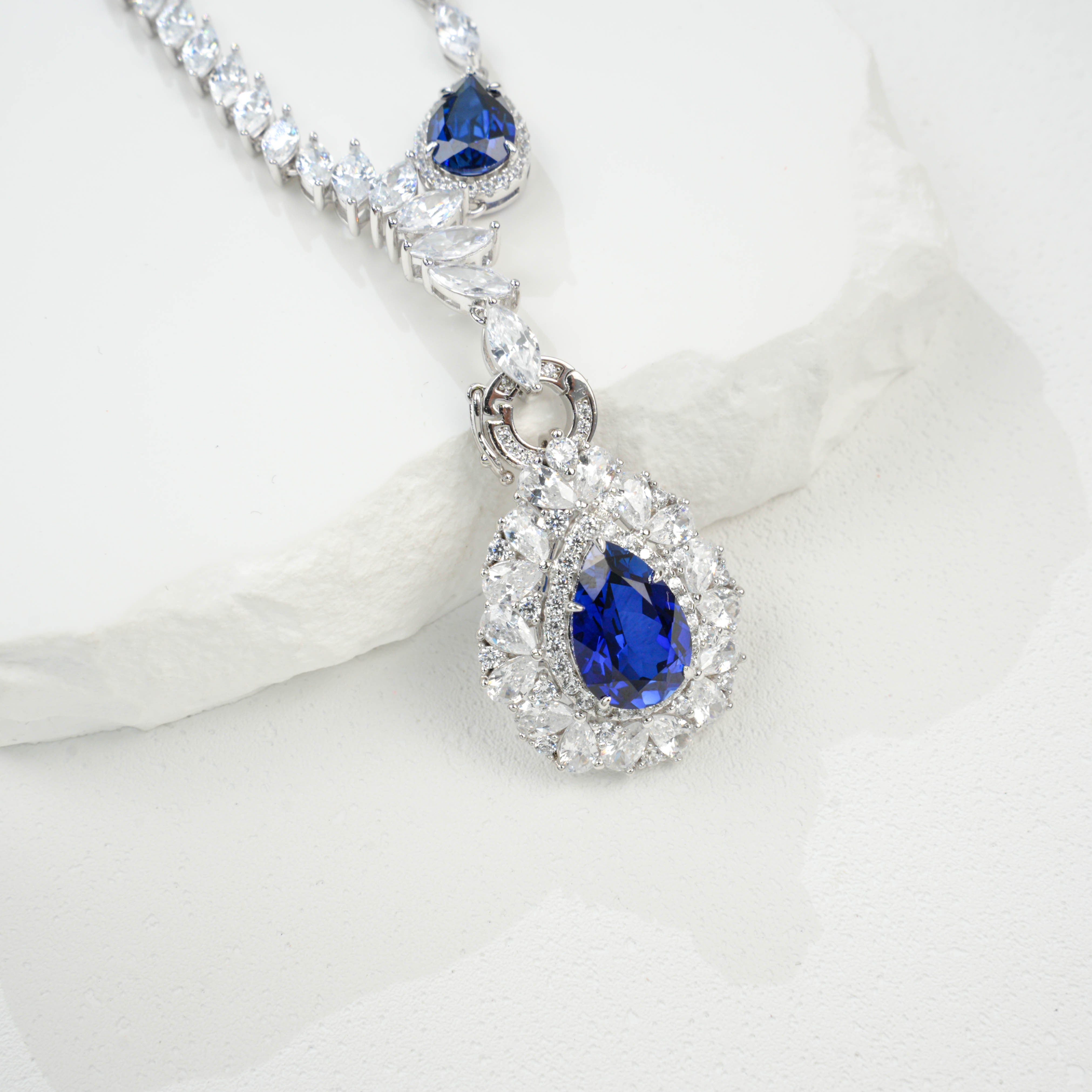 Teardrop Sapphire Necklace