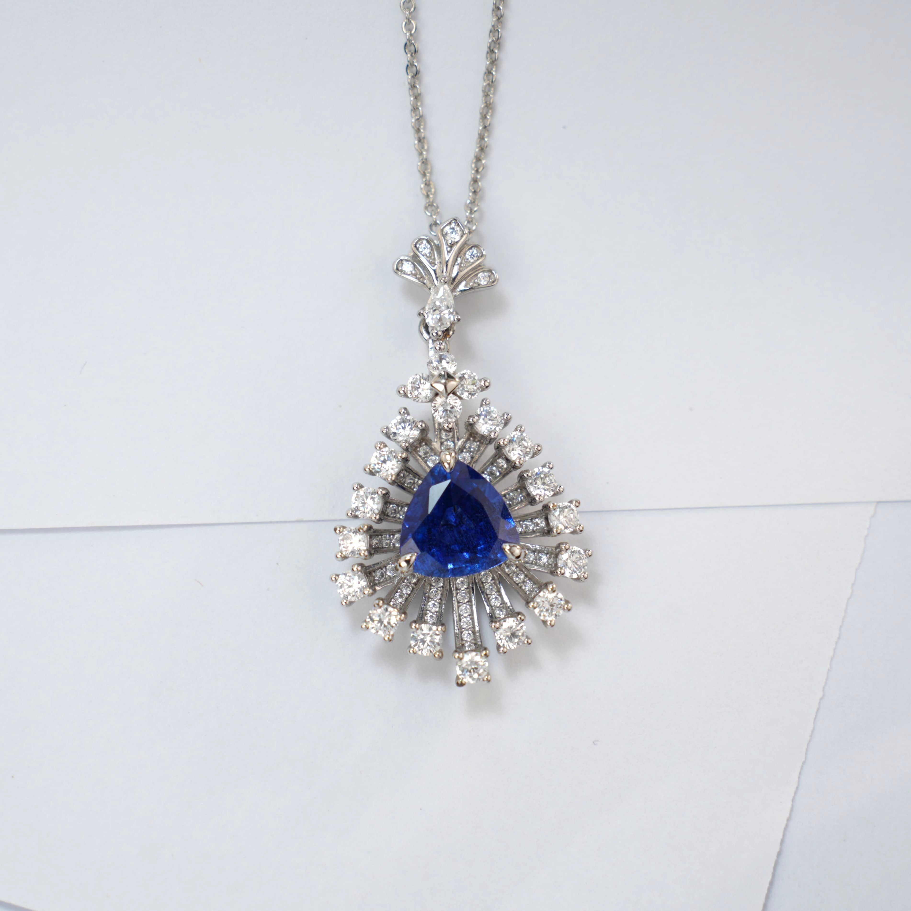 Teardrop Sapphire Statement Pendant
