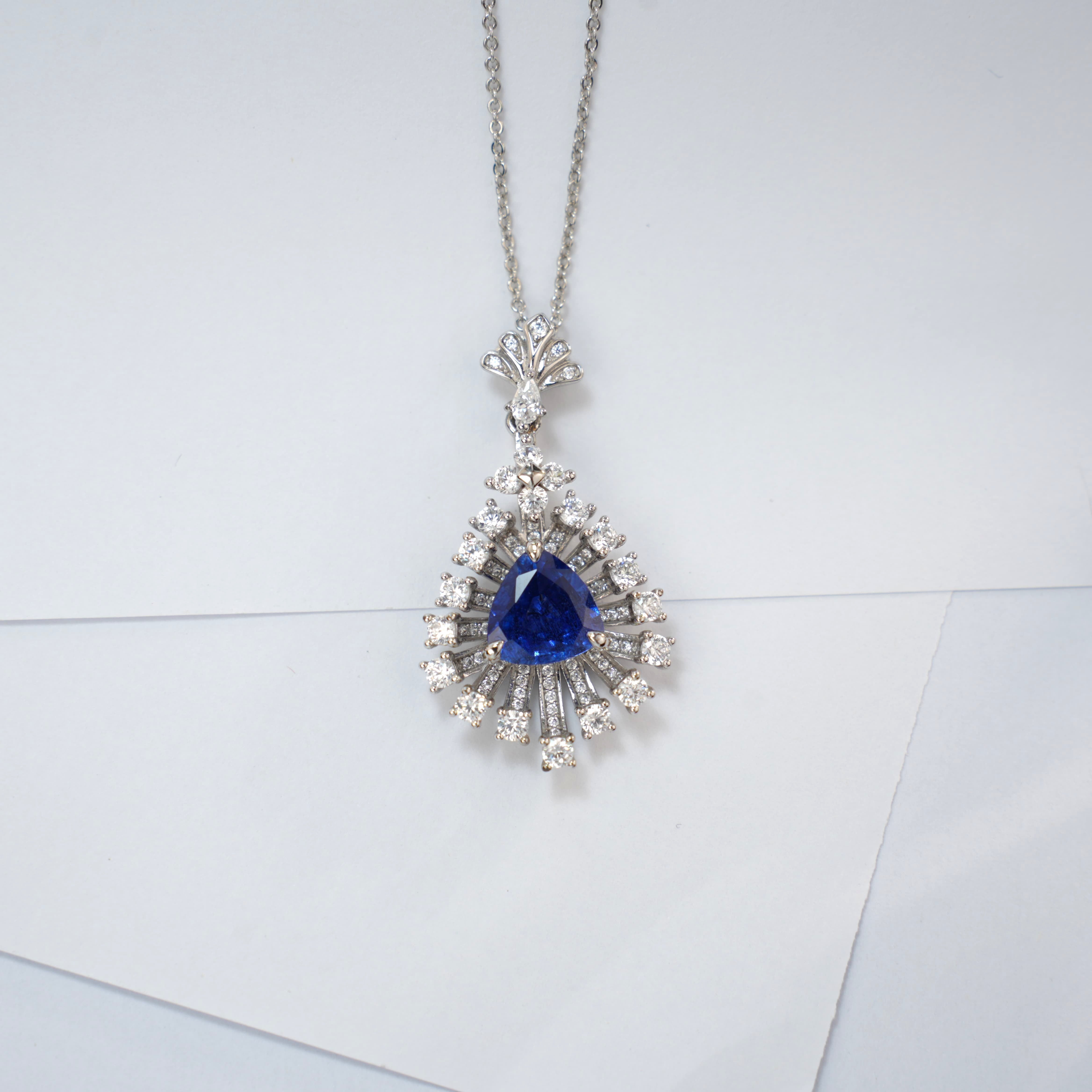 Teardrop Sapphire Statement Pendant
