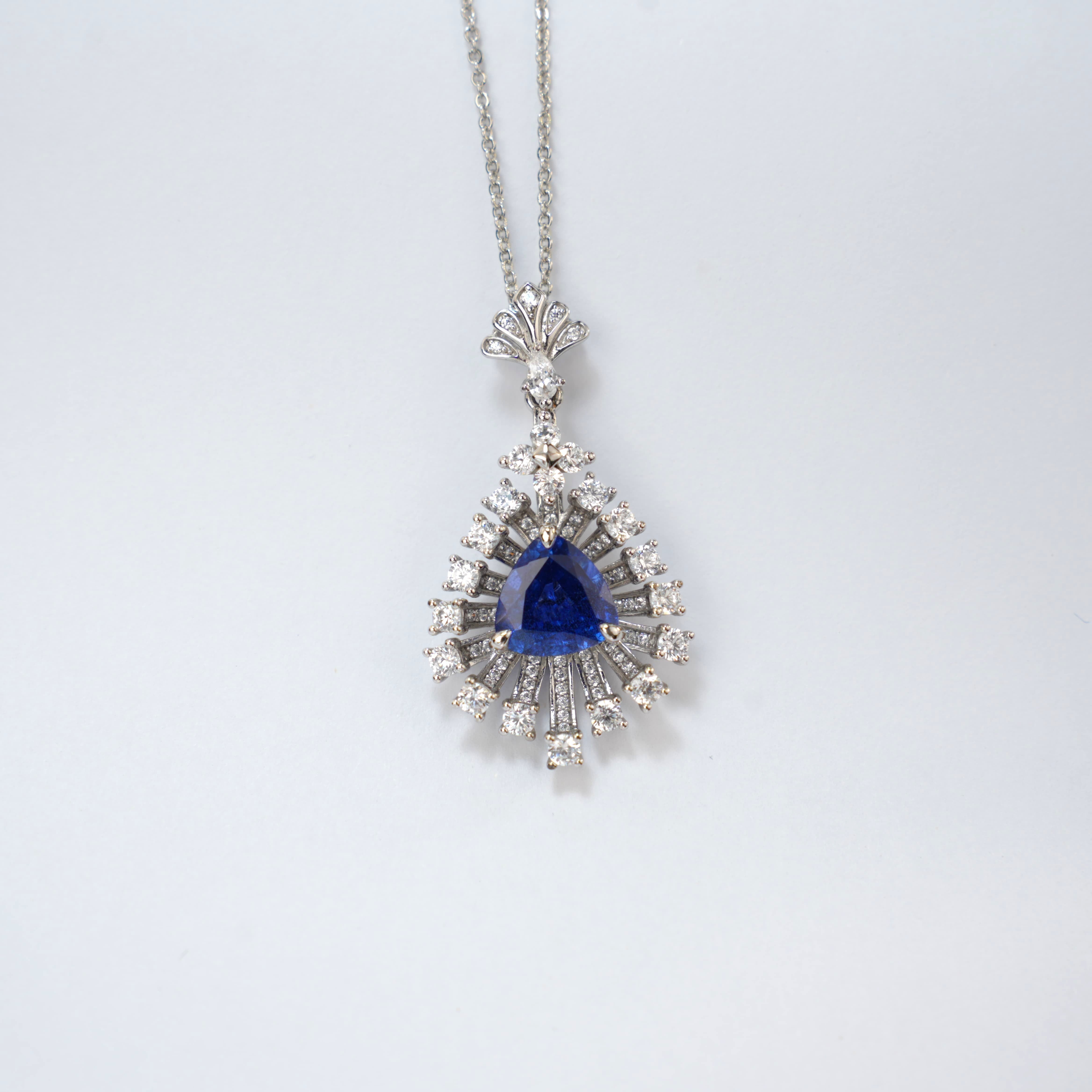 Teardrop Sapphire Statement Pendant