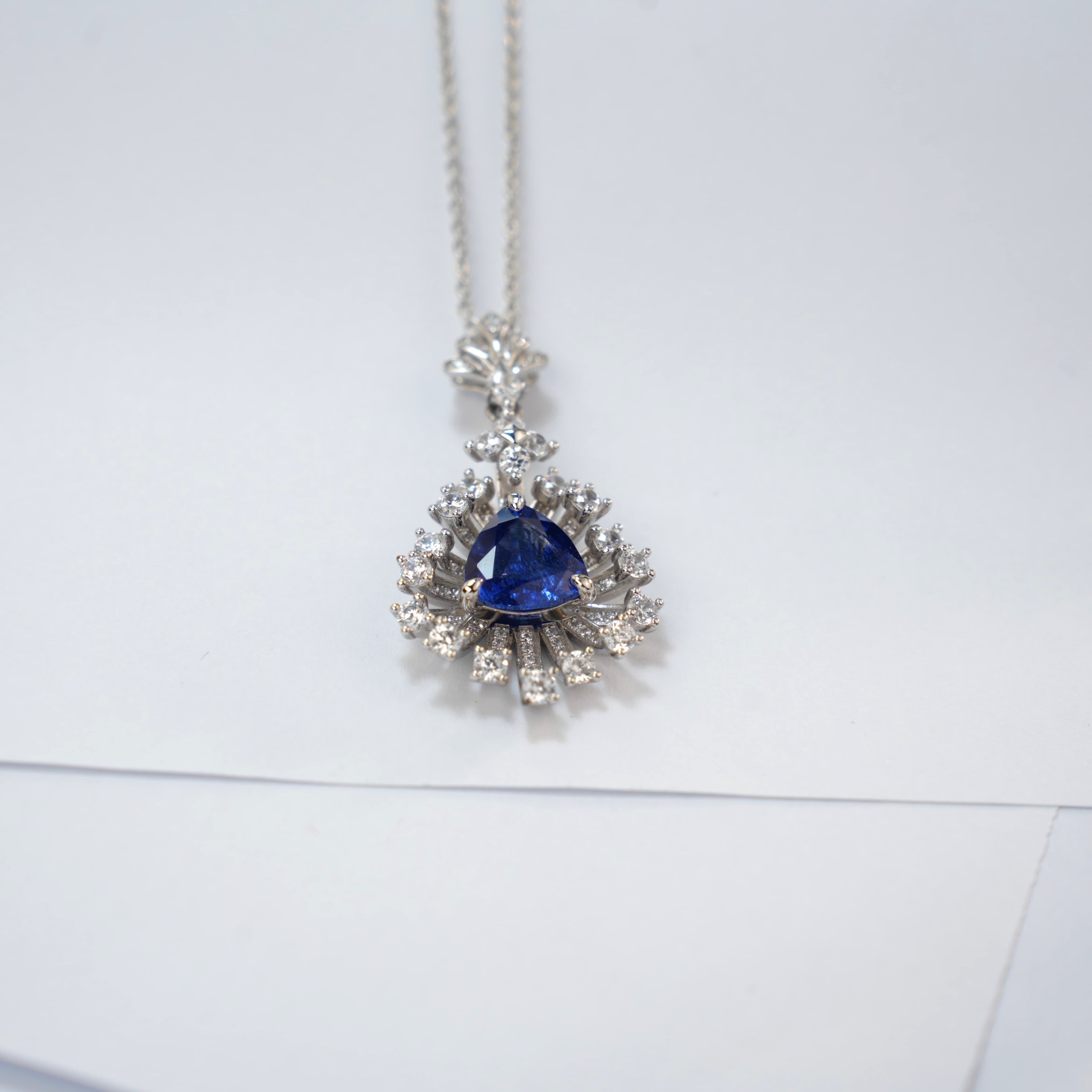 Teardrop Sapphire Statement Pendant
