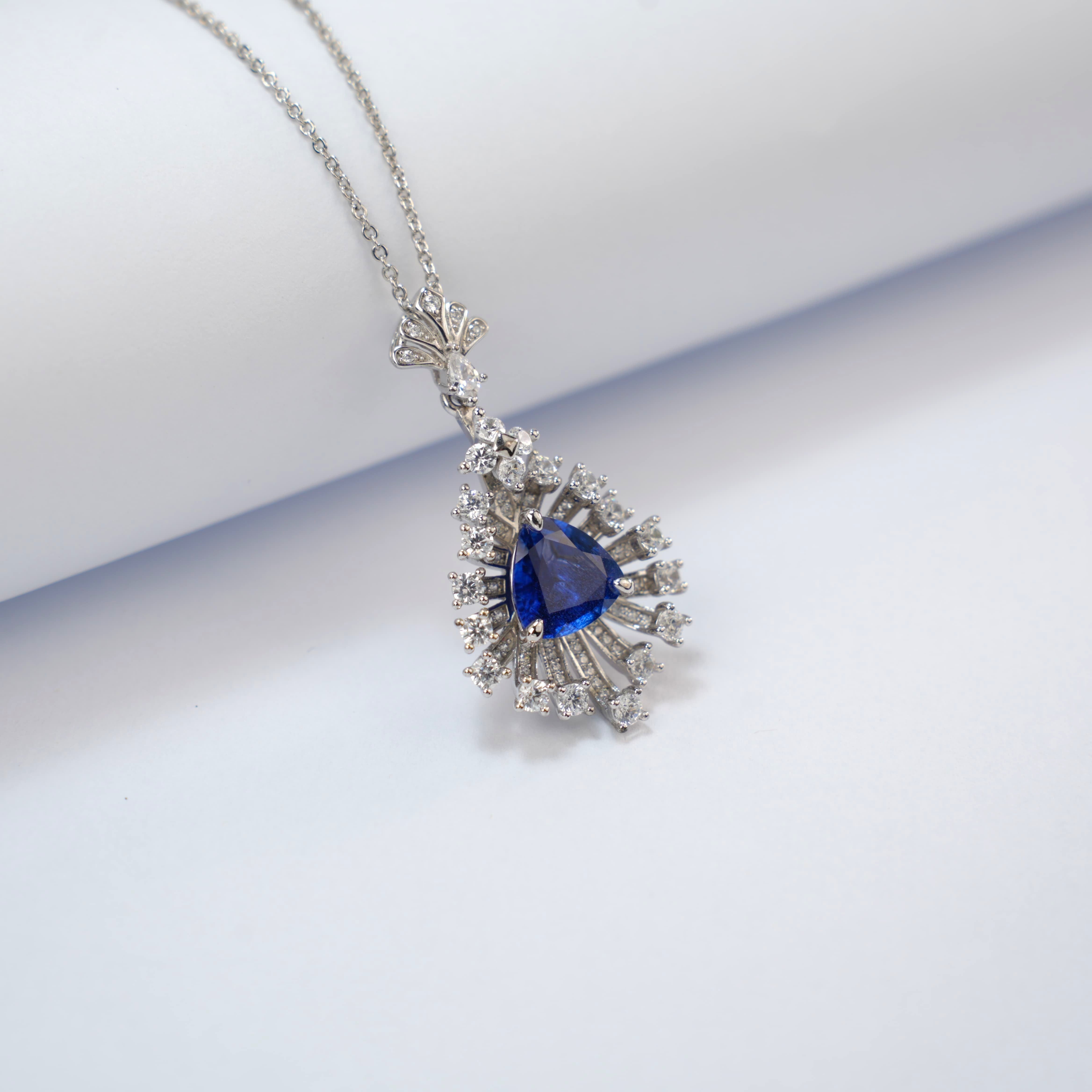 Teardrop Sapphire Statement Pendant