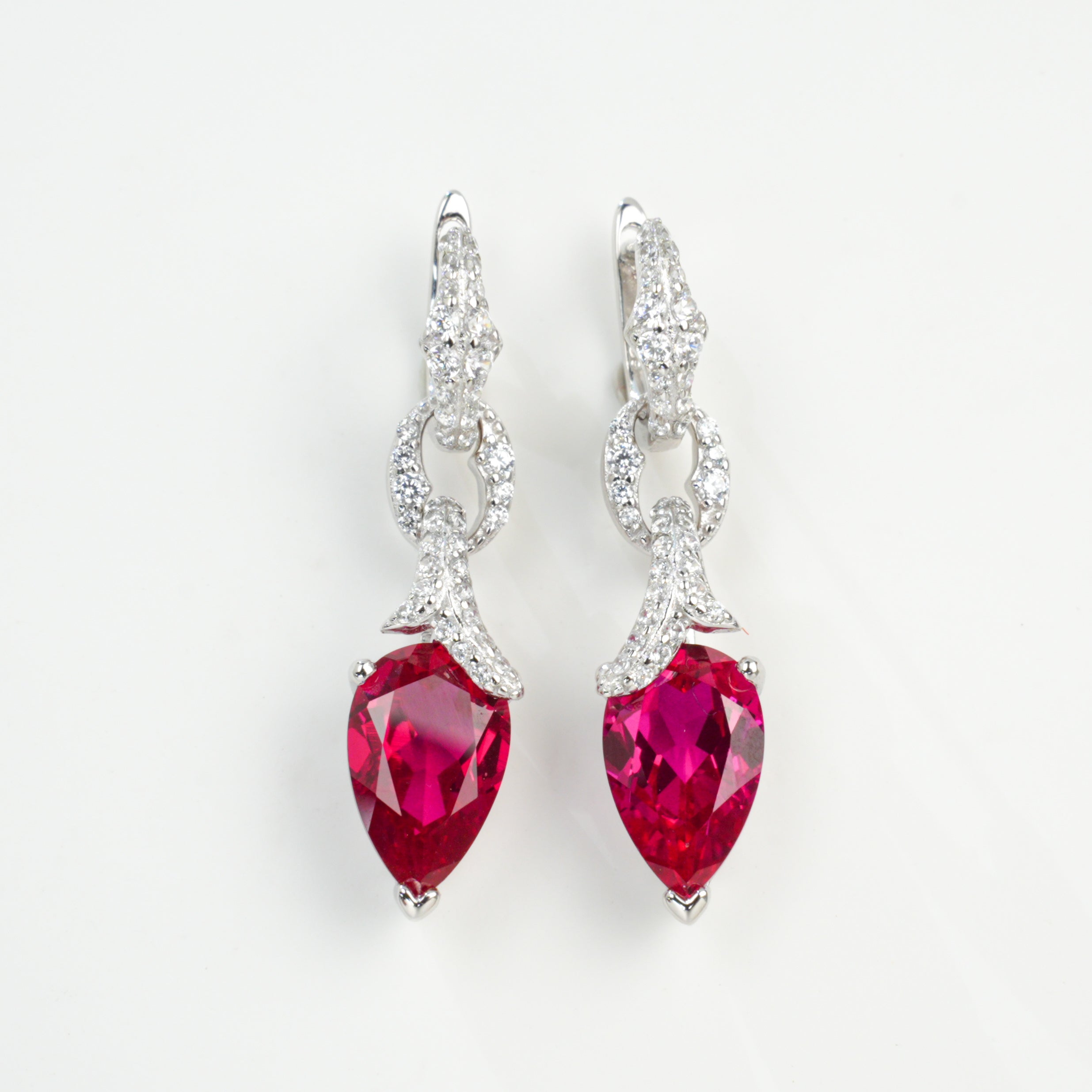 Lab-Grown Emerald Teardrop Earrings