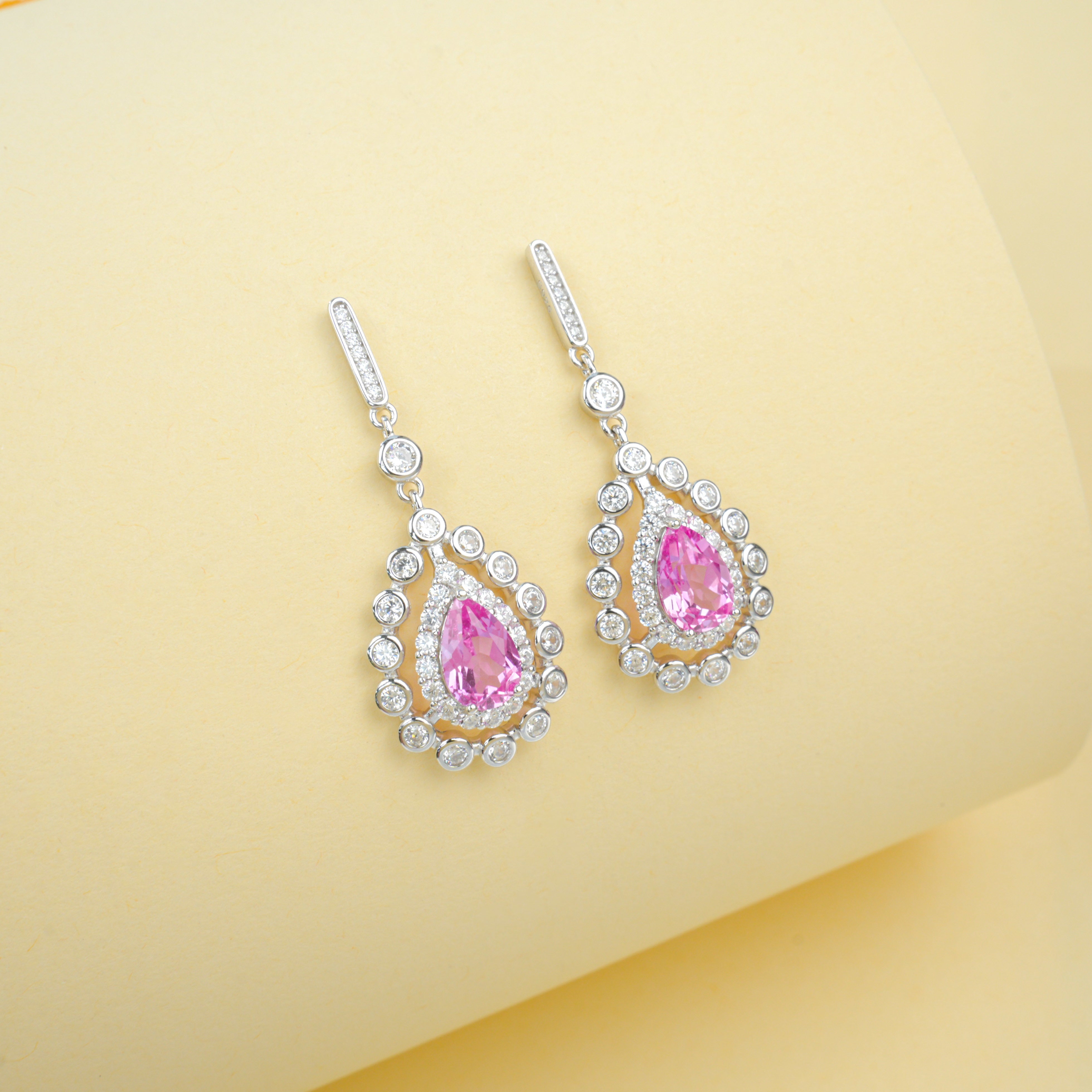 Cultivating Padparadscha - Exquisite Teardrop Earrings
