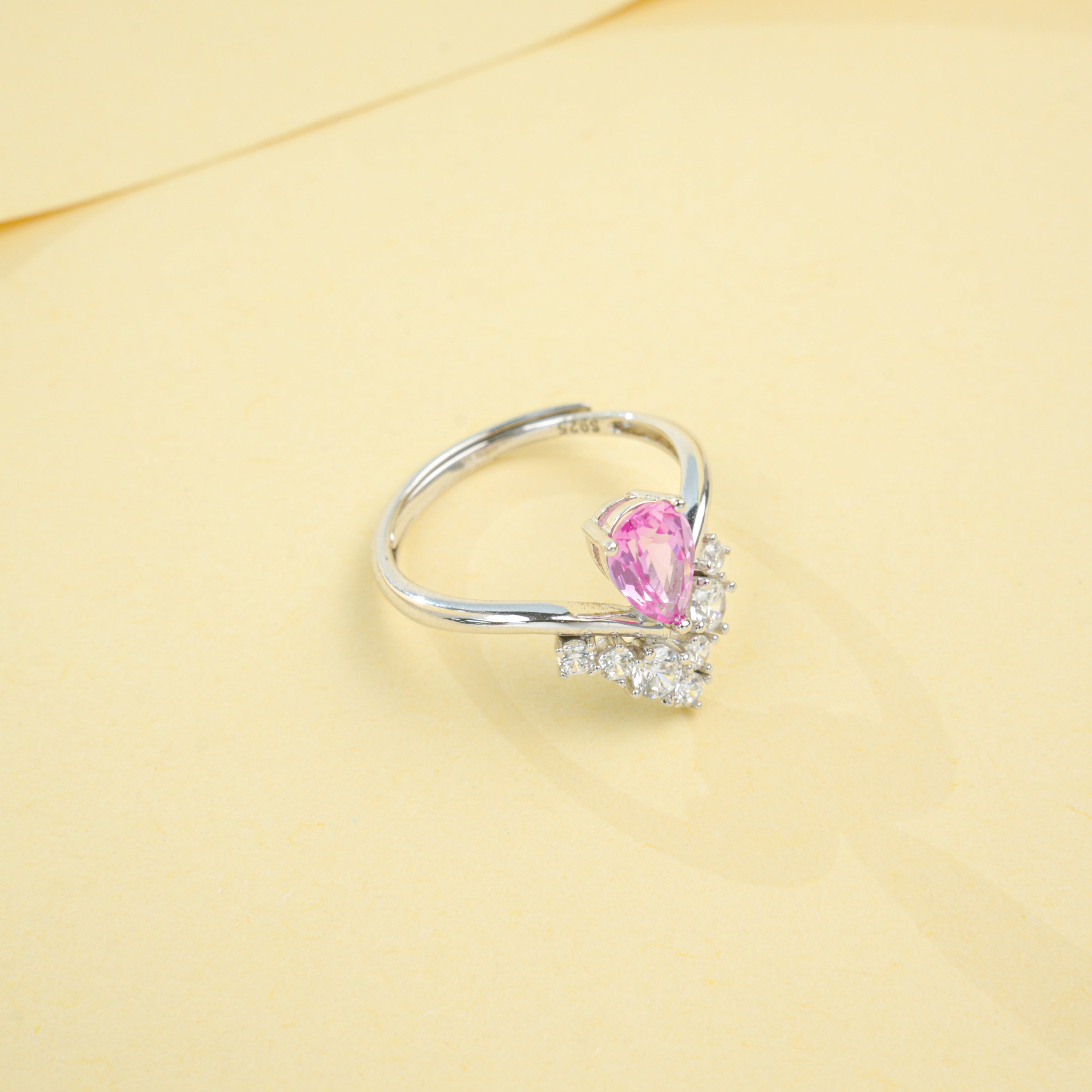 Nurturing Padparadscha - Tender Heart Teardrop Ring