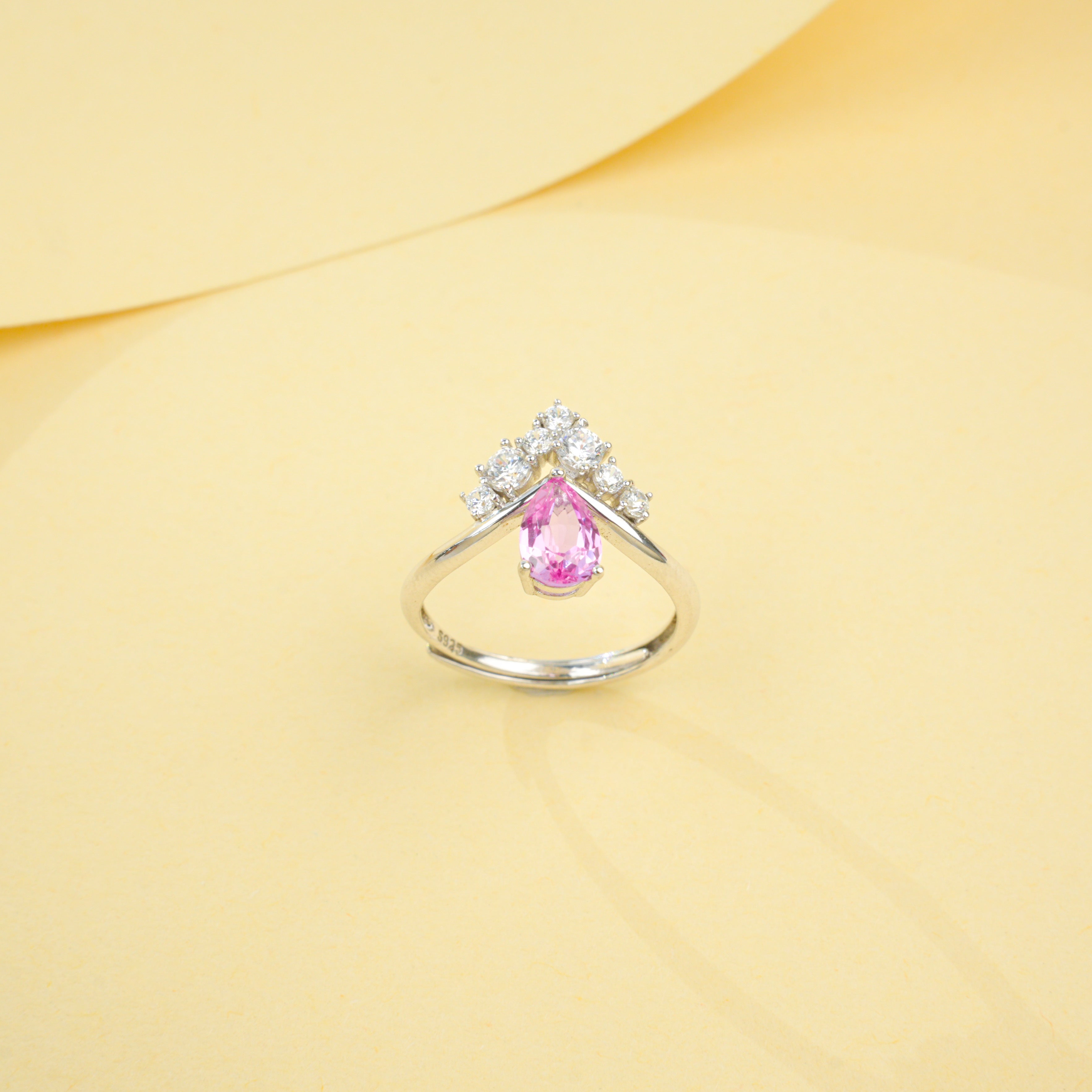 Nurturing Padparadscha - Tender Heart Teardrop Ring