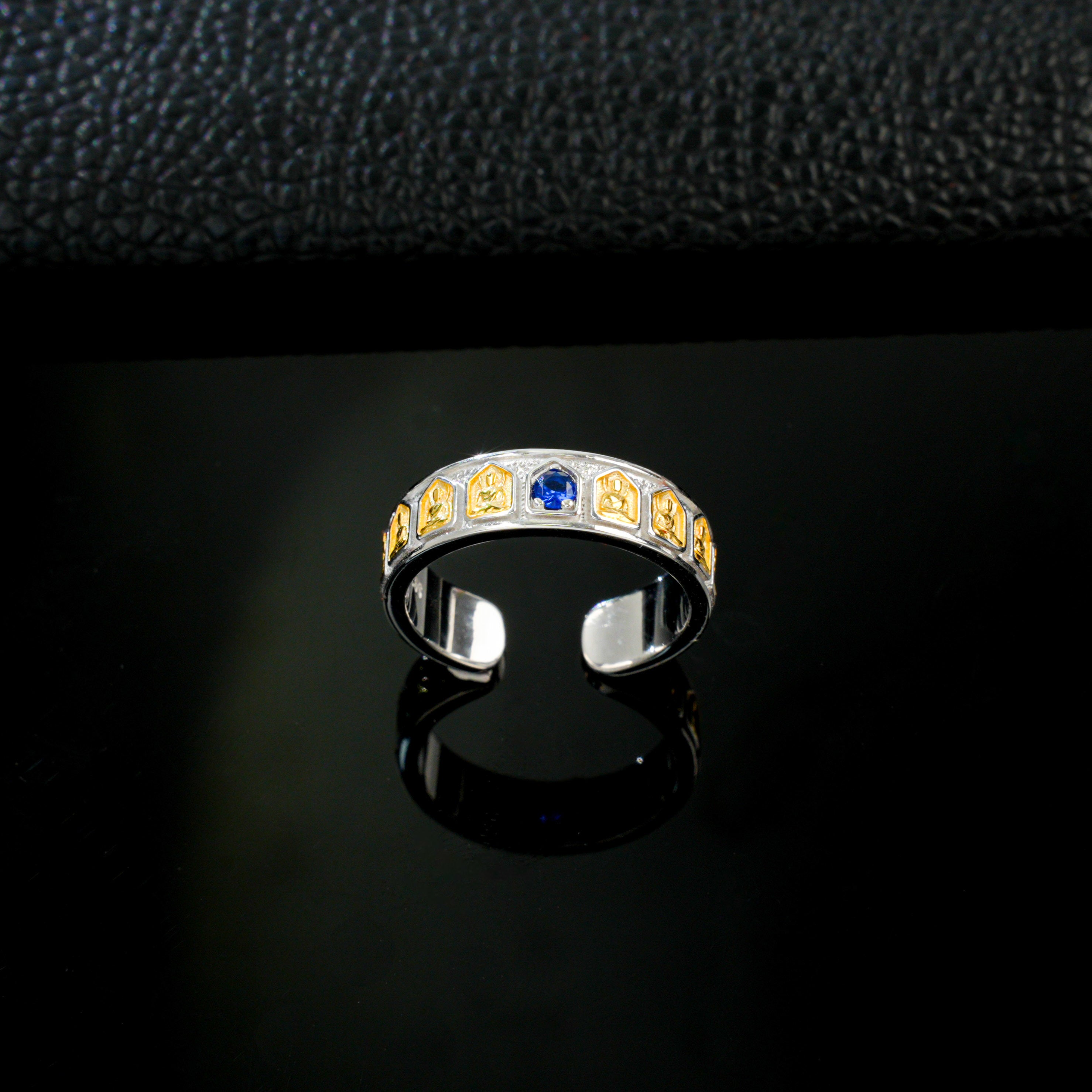 Lab-Grown Ruby - Filigree Diamond-Inlaid Colored Gold Ring