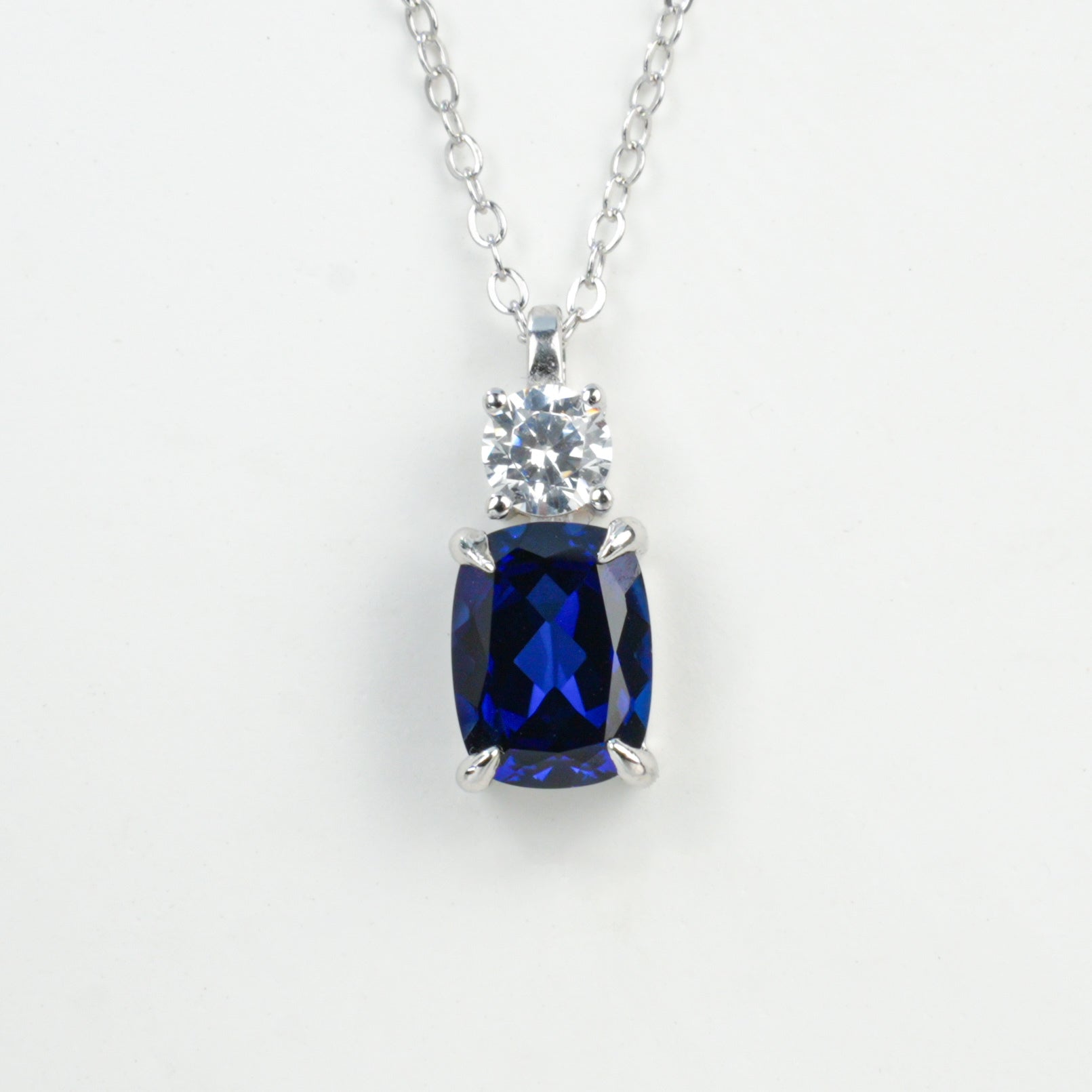 Lab-Grown Emerald - Long Emerald Star-Accented Minimalist Necklace