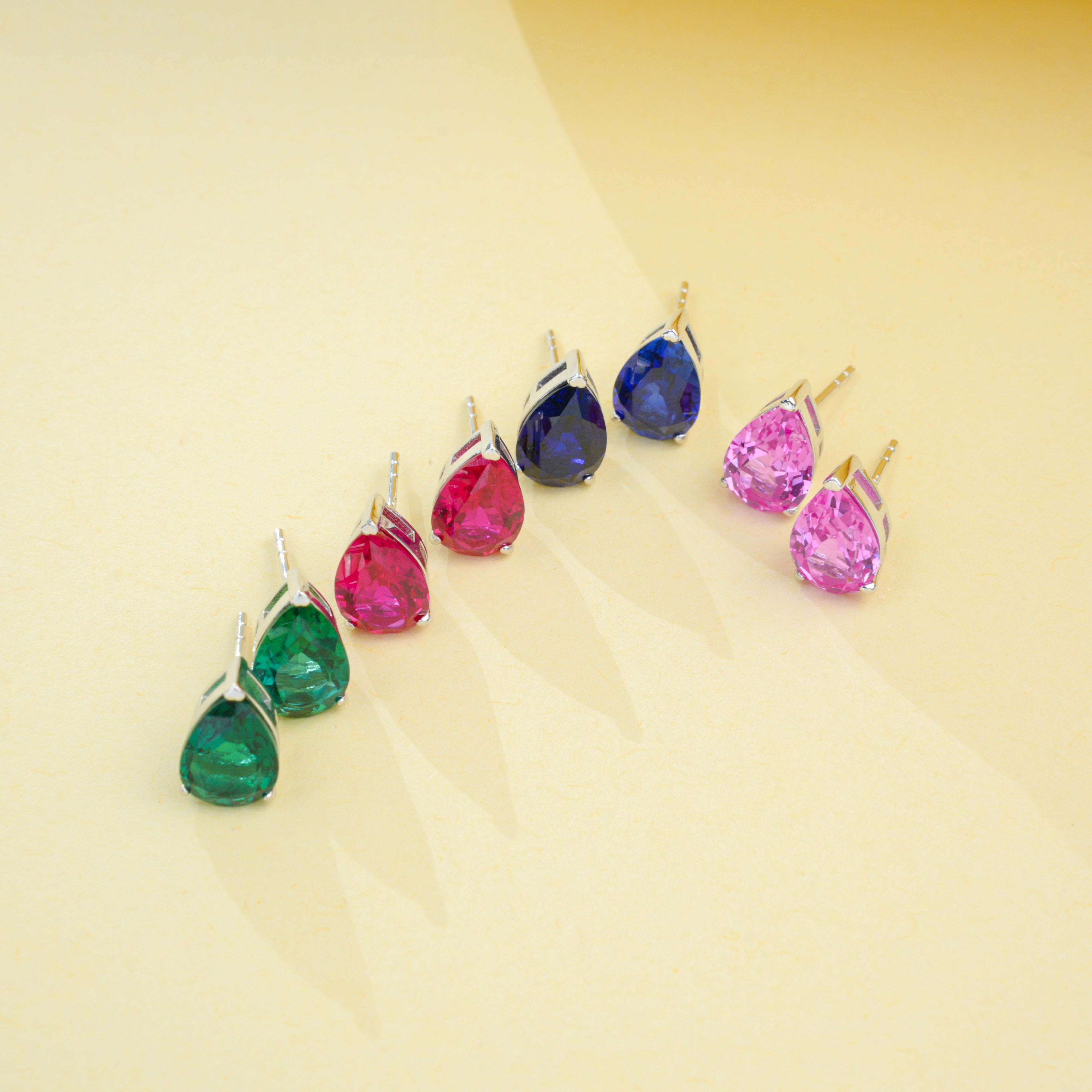 Lab-Grown Emerald - Teardrop Deep Verdant Minimalist Earrings