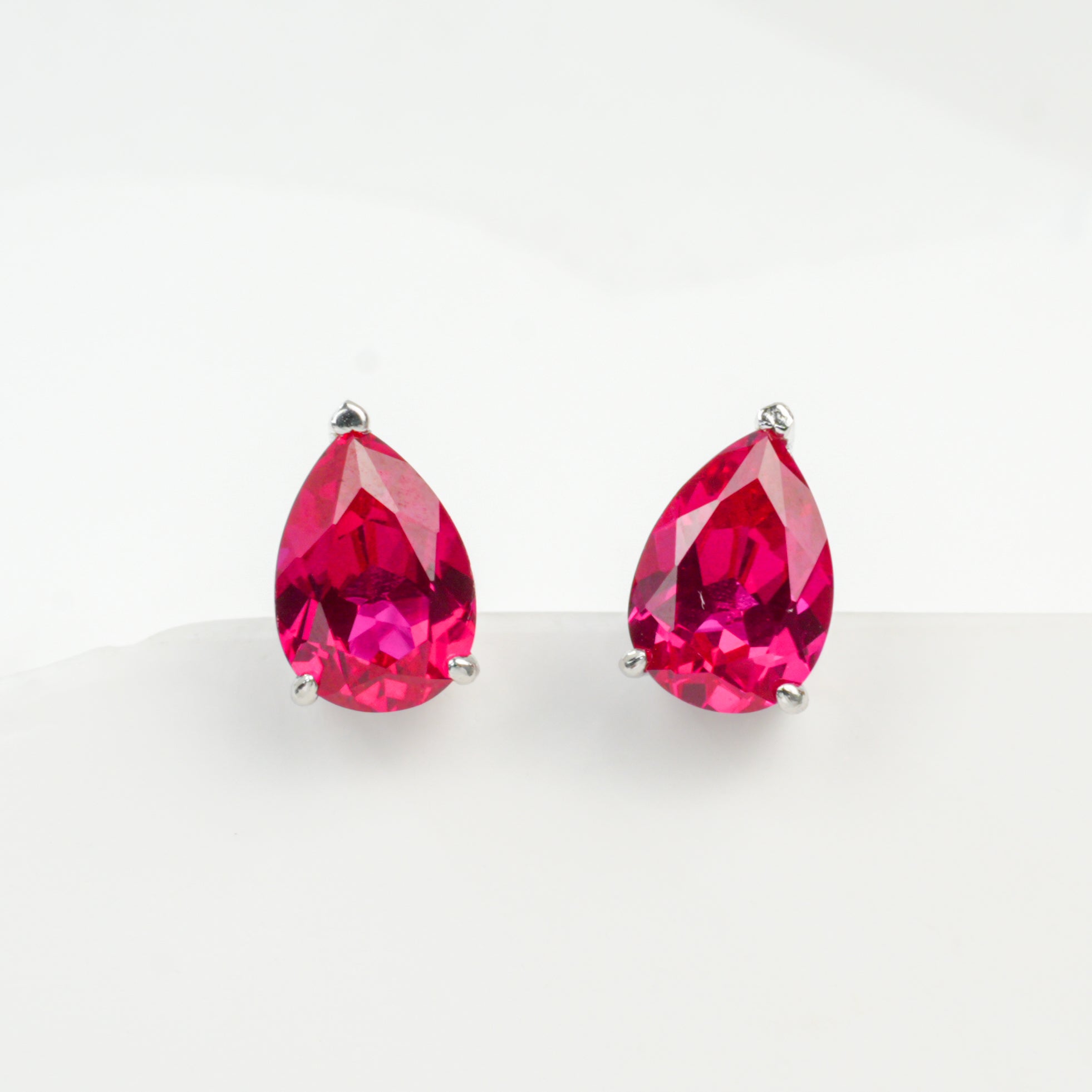 Lab-Grown Emerald - Teardrop Deep Verdant Minimalist Earrings