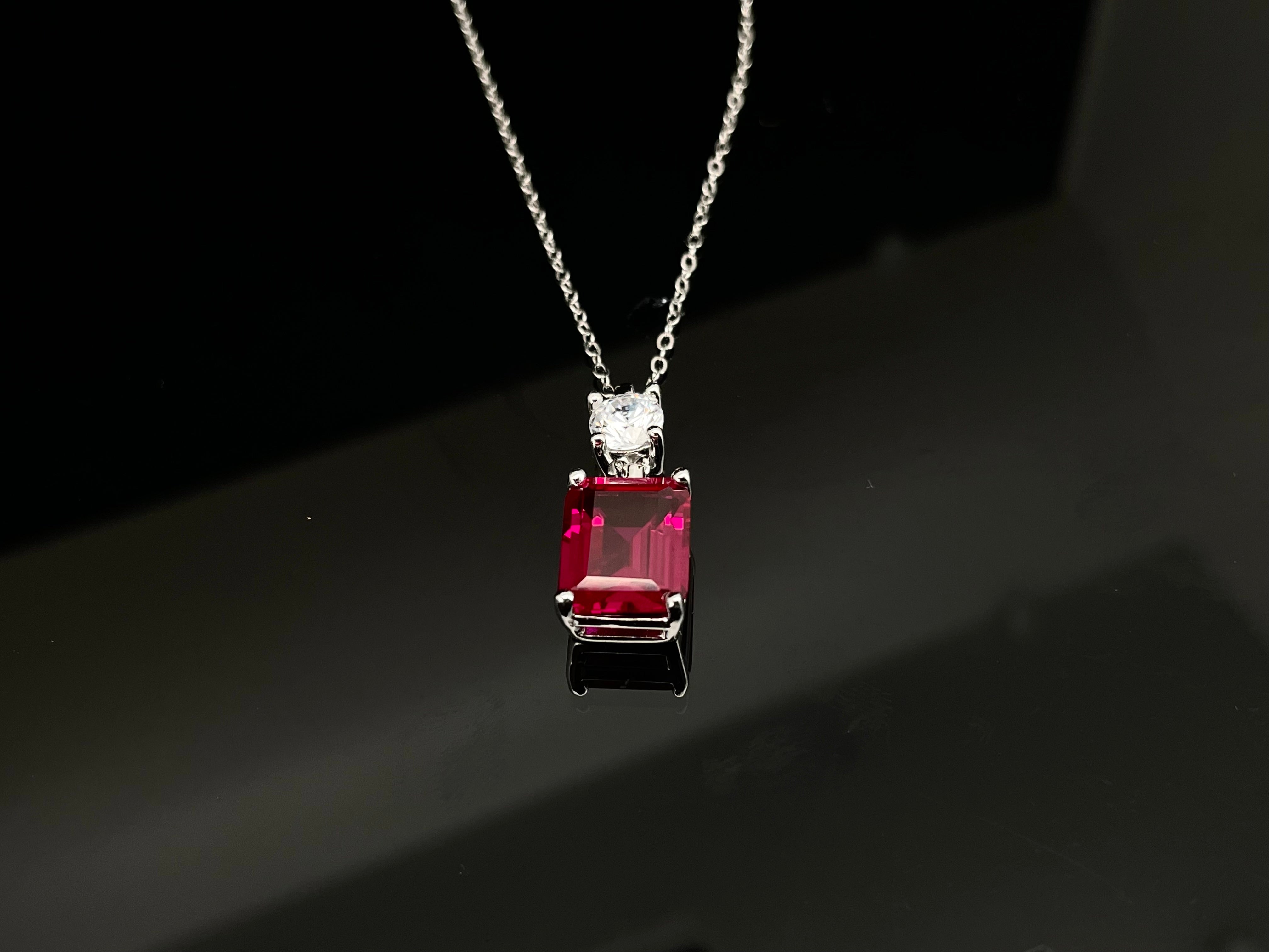 Lab-Grown Emerald - Emerald & Diamond Dual-Center Pendant