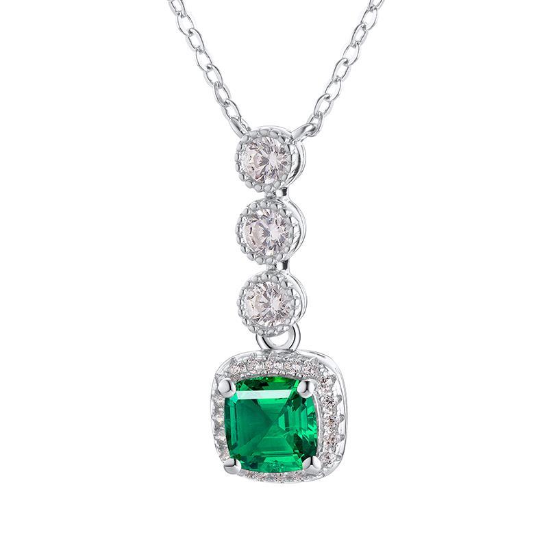 Lab-Grown Emerald - Emerald Tier Diamond-Accented Layered Pendant Necklace