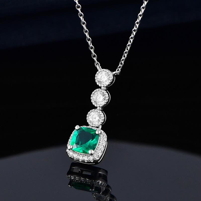 Lab-Grown Emerald - Emerald Tier Diamond-Accented Layered Pendant Necklace