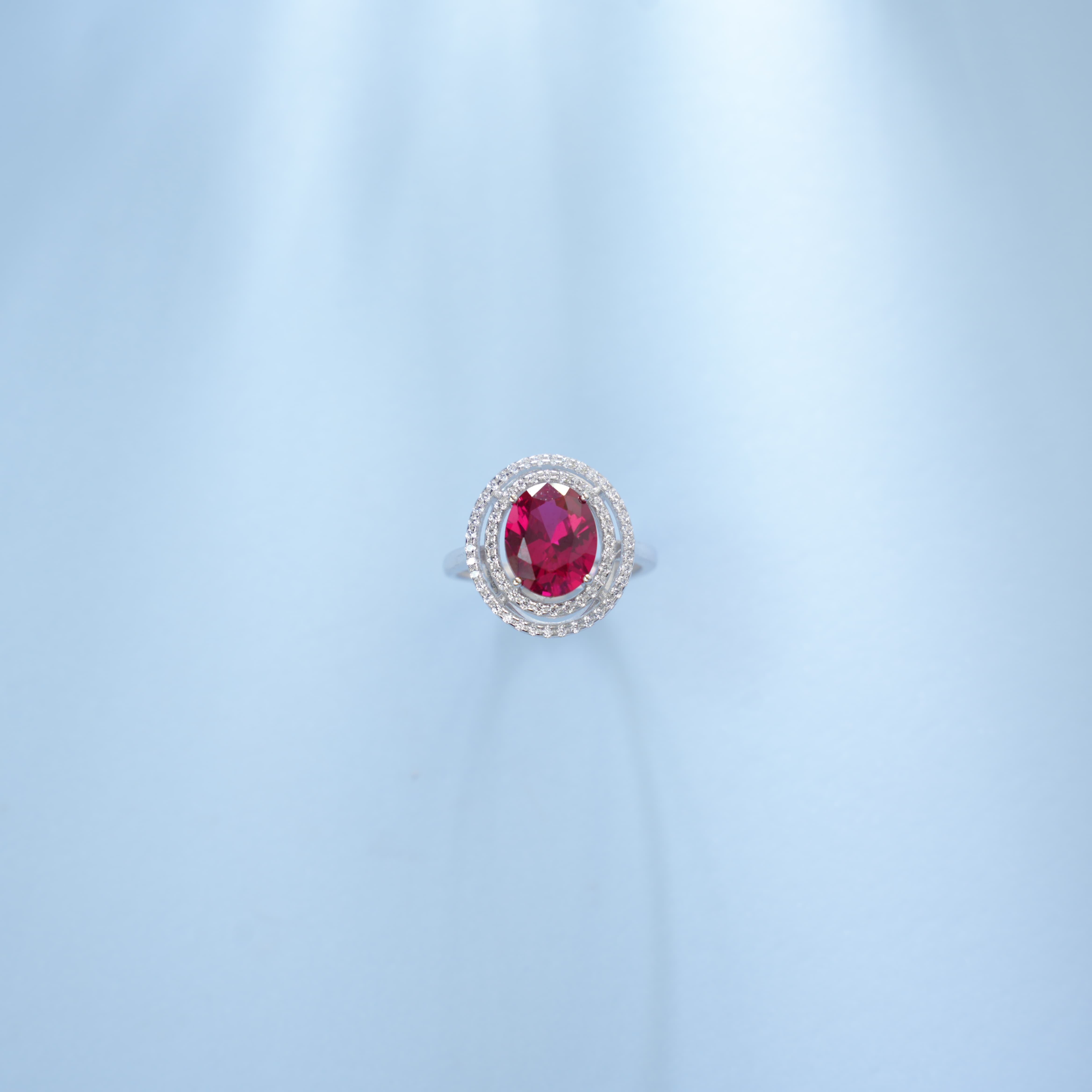 Lab-Grown Emerald - Emerald Halo Double-Halo Oval Diamond Ring