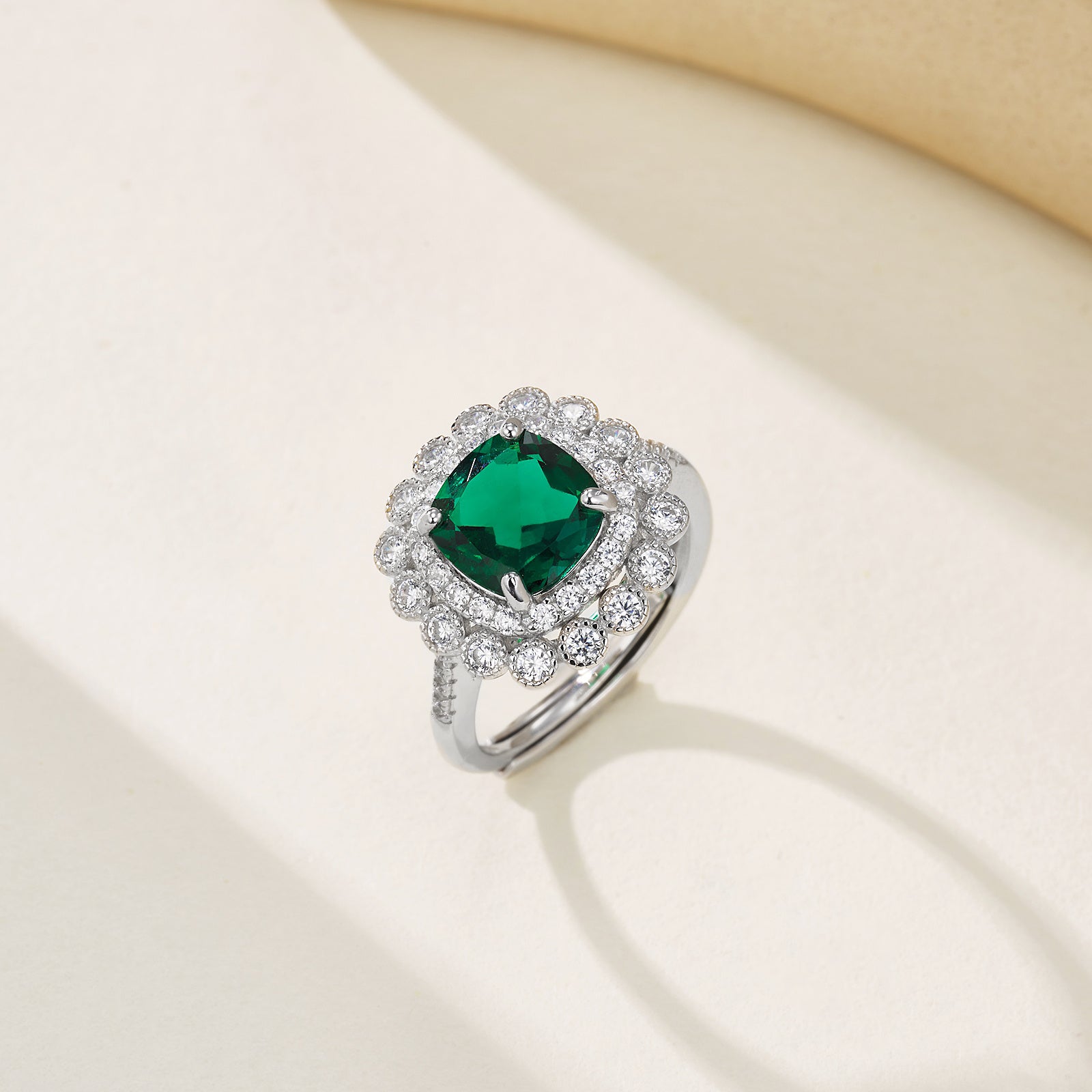 Cultured Sapphire - Dazzling Floral Cluster Ring