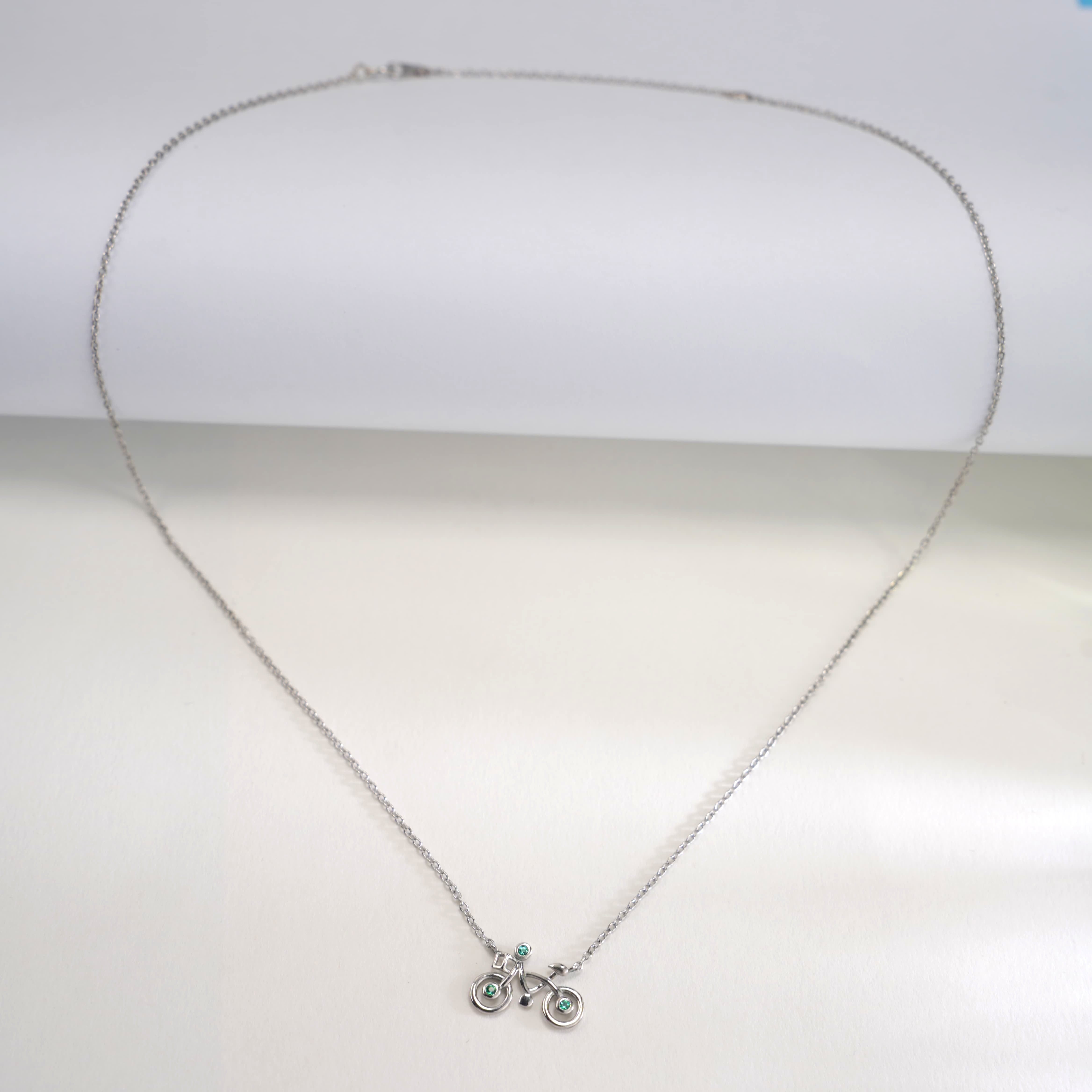 Lab-Grown Emerald - Emerald Diamond Cute Rider Pendant