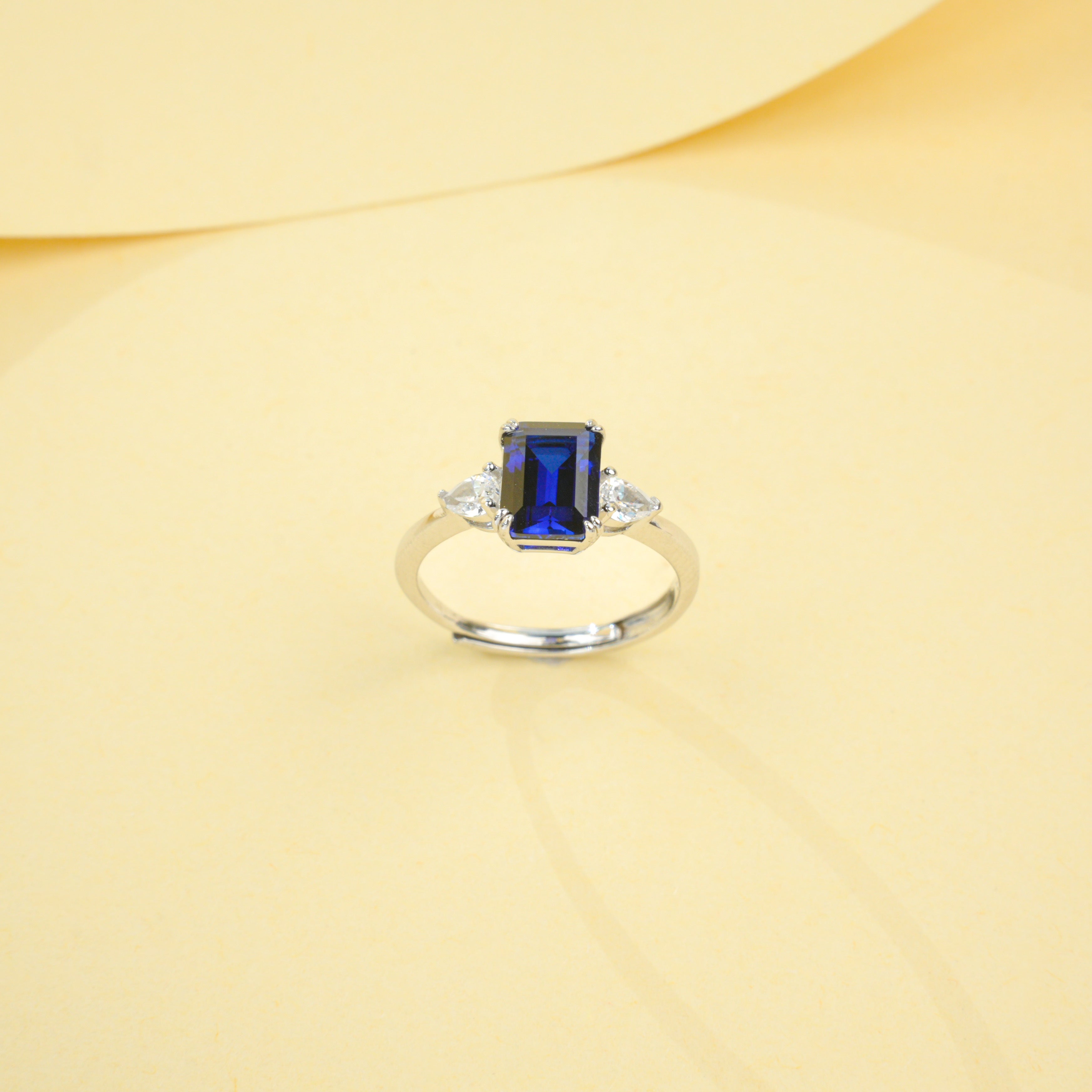 Lab-Grown Emerald - Emerald Rectangle Diamond Accent Rhombus Sparkle Ring