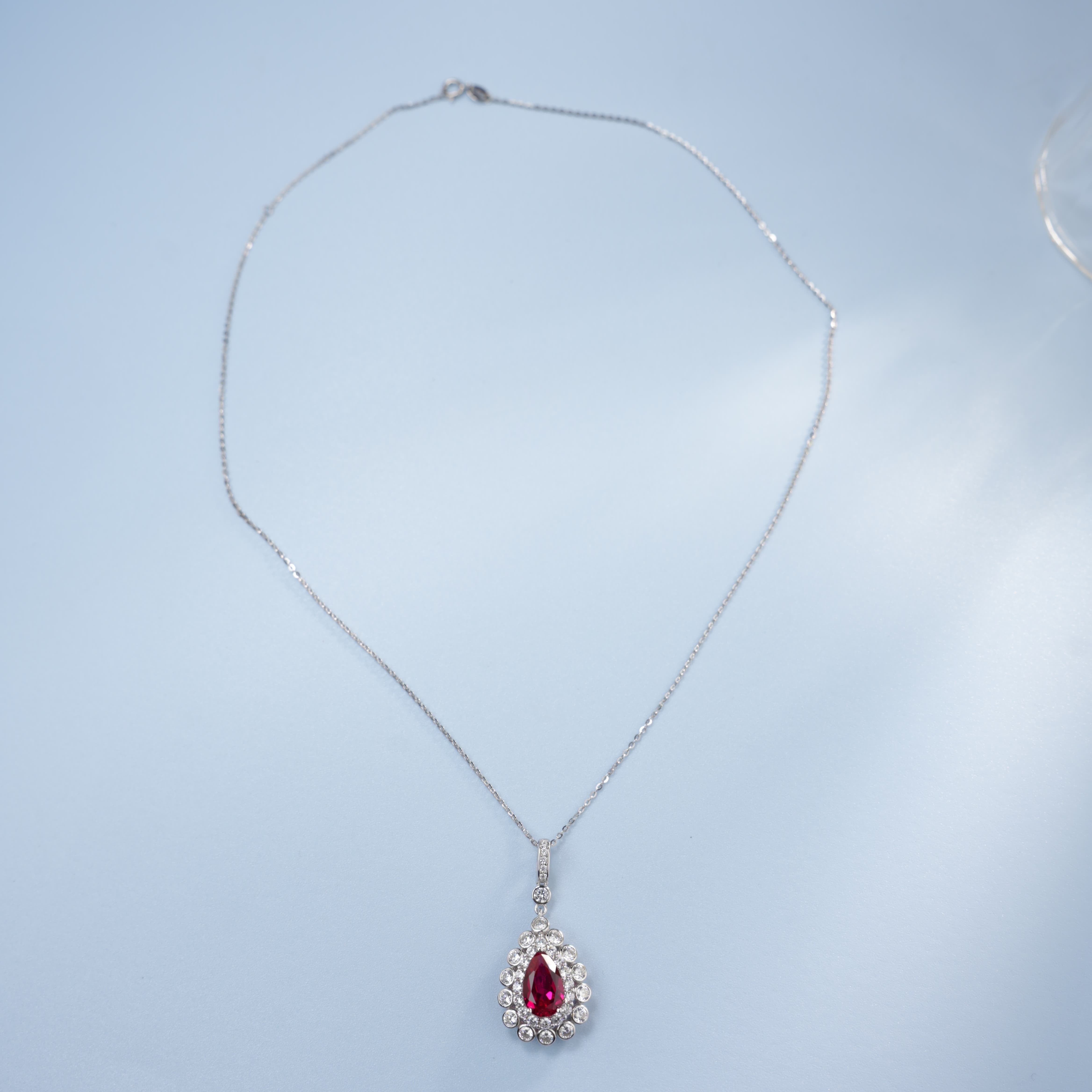 Lab-Grown Emerald - Dewy Emerald Diamond Halo Floral Crown Pendant