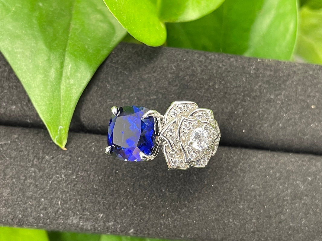 Lab-Grown Ruby - Cushion Ruby Diamond Blooming Luxury Ring