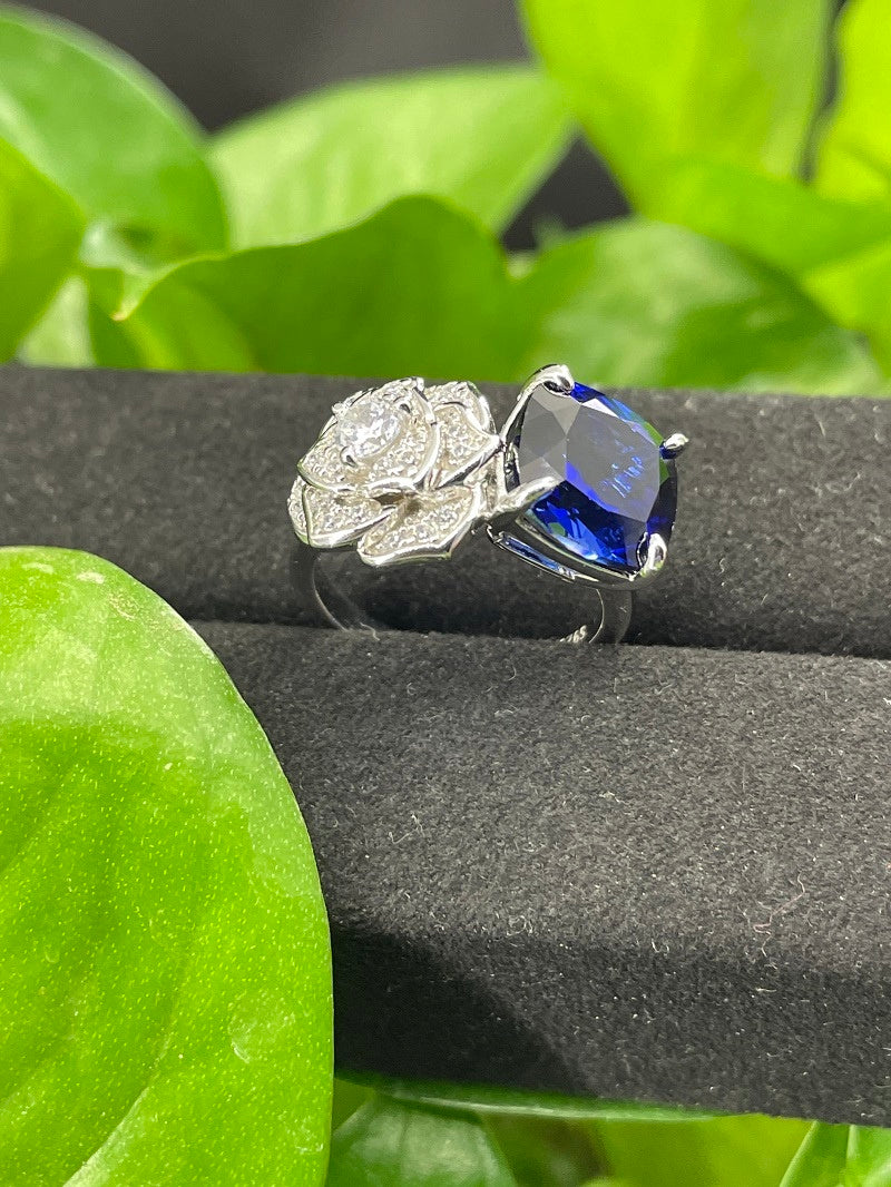 Lab-Grown Ruby - Cushion Ruby Diamond Blooming Luxury Ring