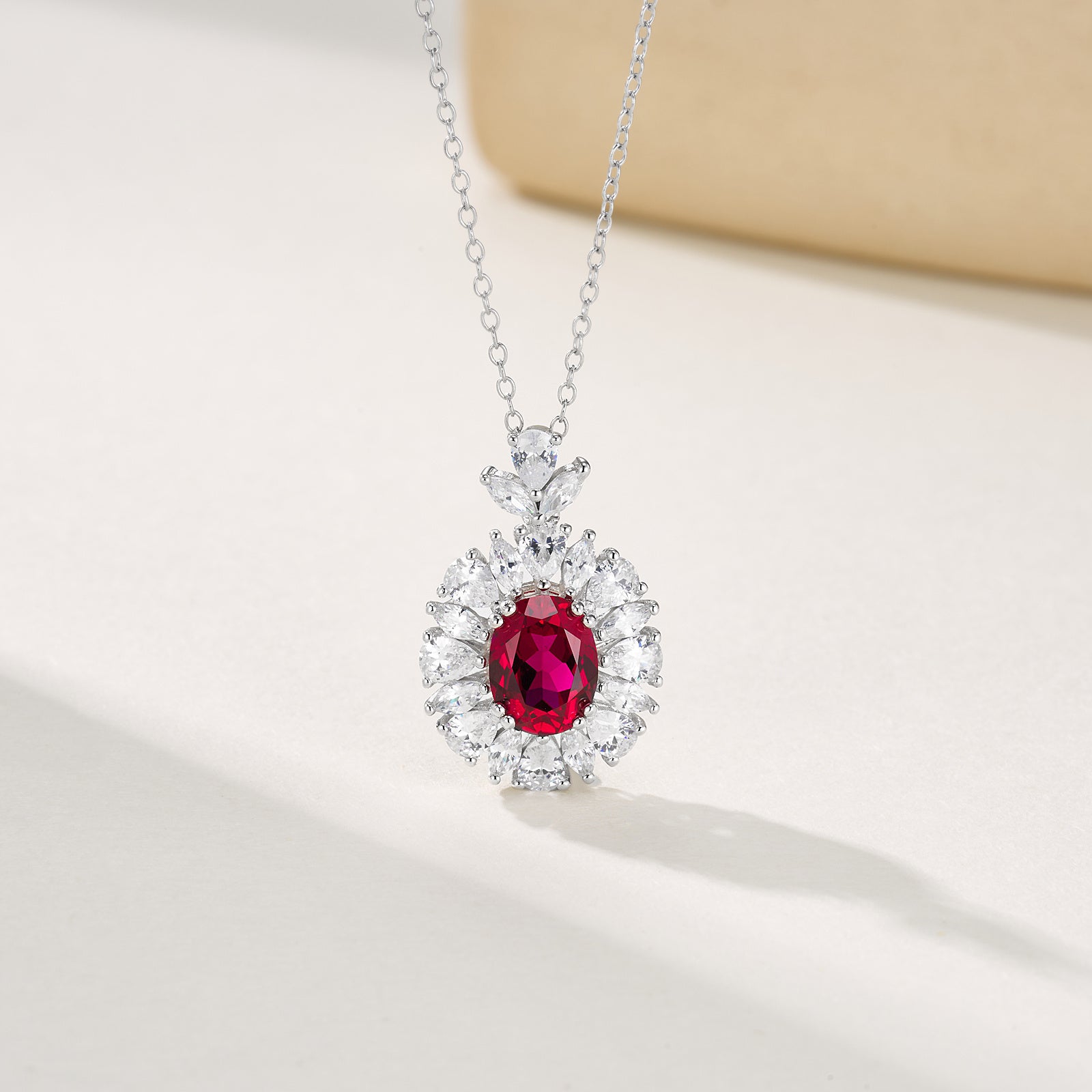 Legacy Halo | Classically Set Lab-Created Emerald Centerpiece Necklace