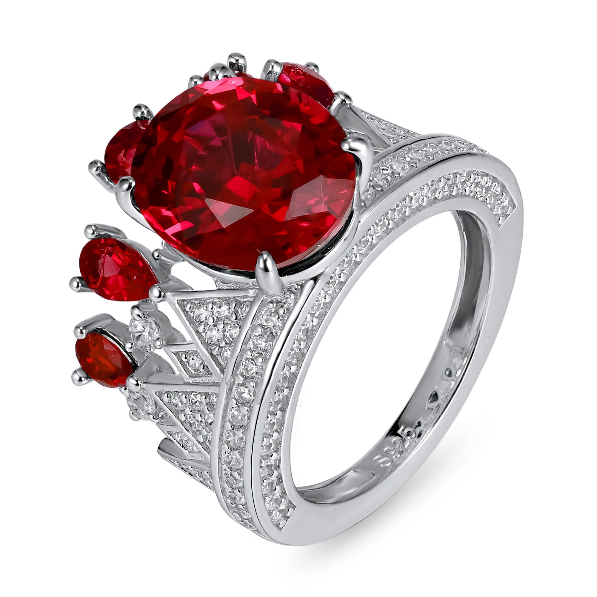 Splendid Radiance | Fully Set Lab-Created Emerald Diamond Ring