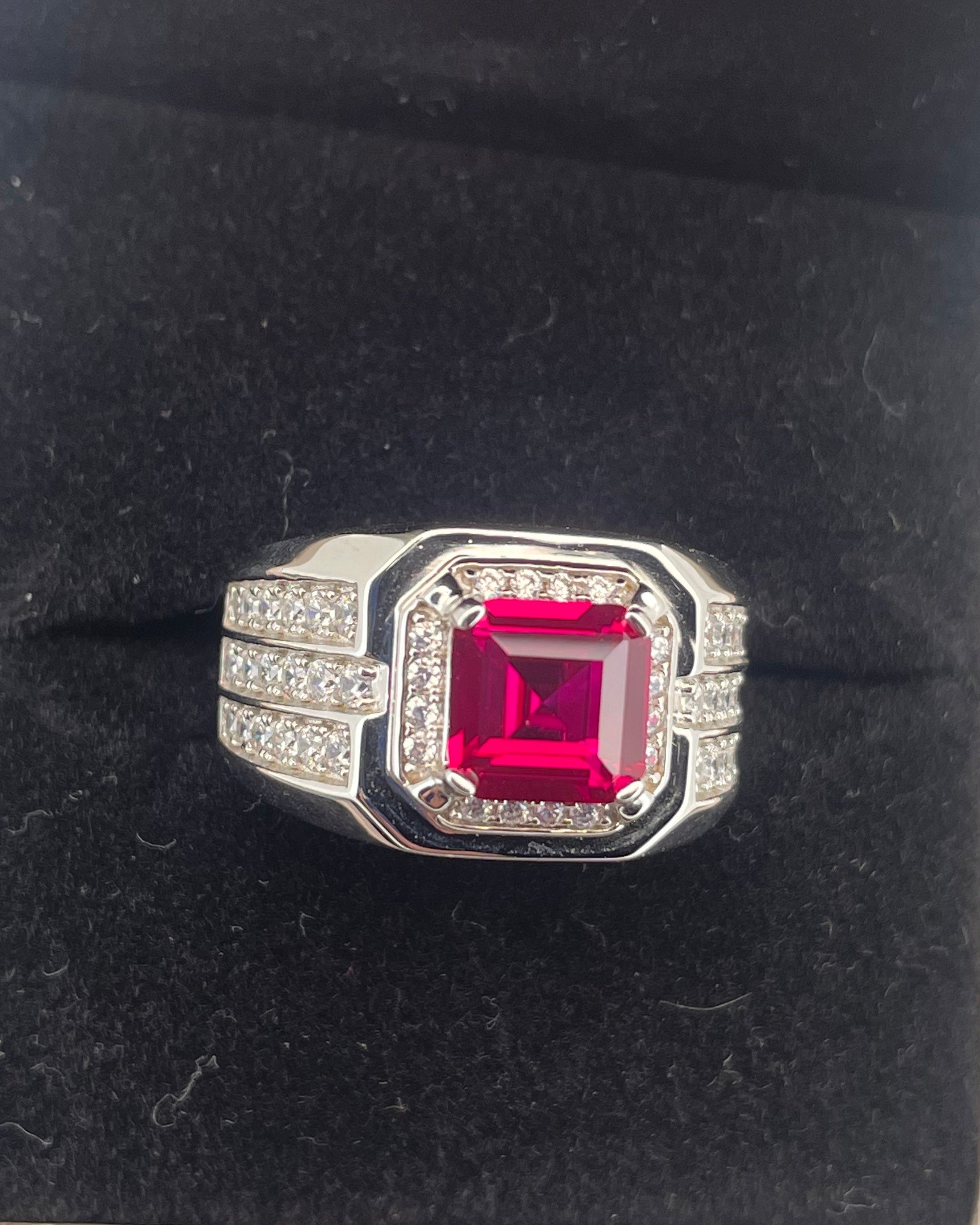 Confined Brilliance | Full Diamond Surround Lab-Created Emerald Ring