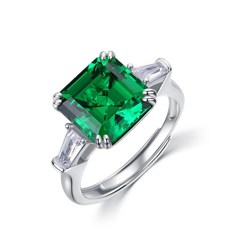 Trio of Time | Classic Three-Stone Lab-Created Emerald Ring
